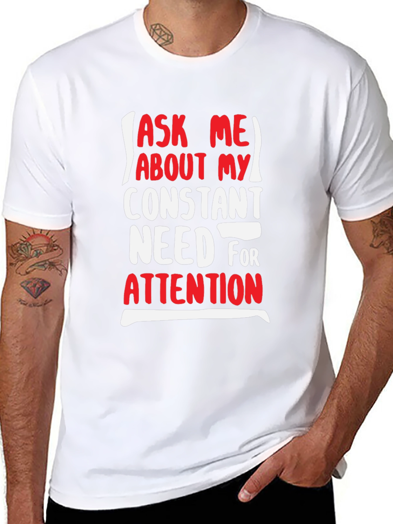 Attention Seeker Mens Black T-Shirt