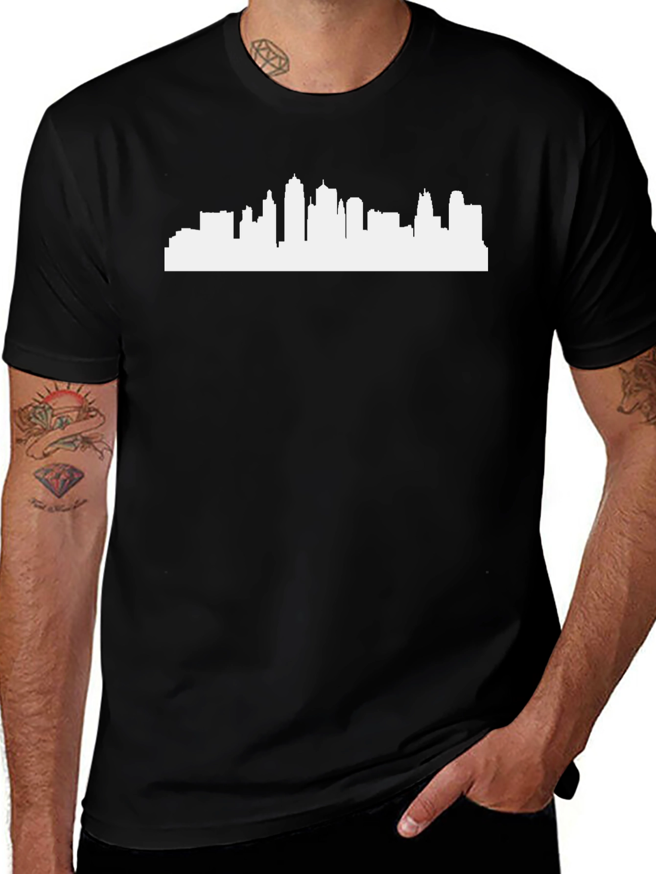 Cityscape Graphic Tee - Urban Style Black T-Shirt