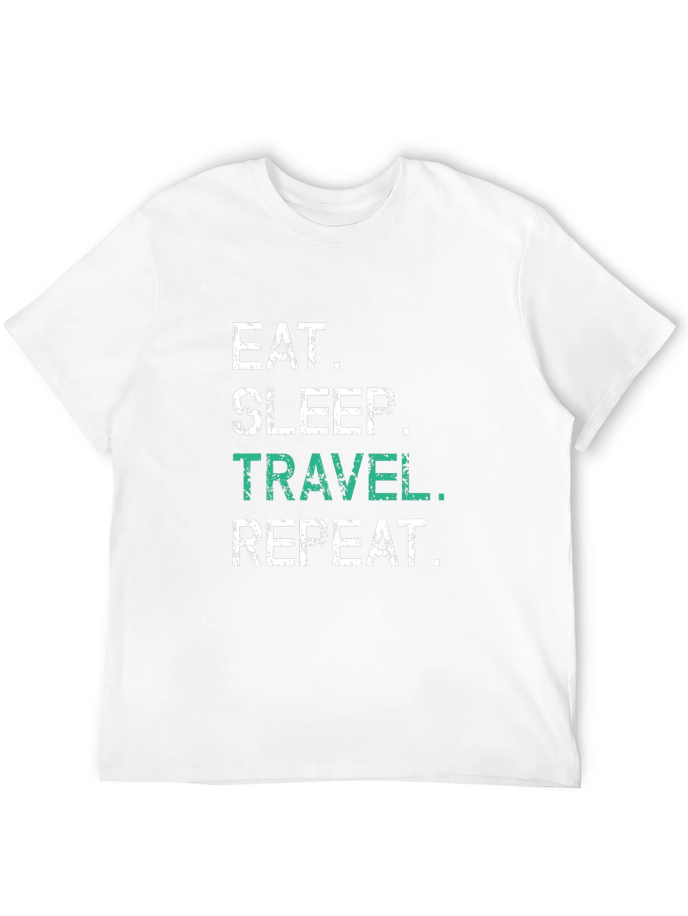 Eat Sleep Travel Repeat Black Graphic T-Shirt