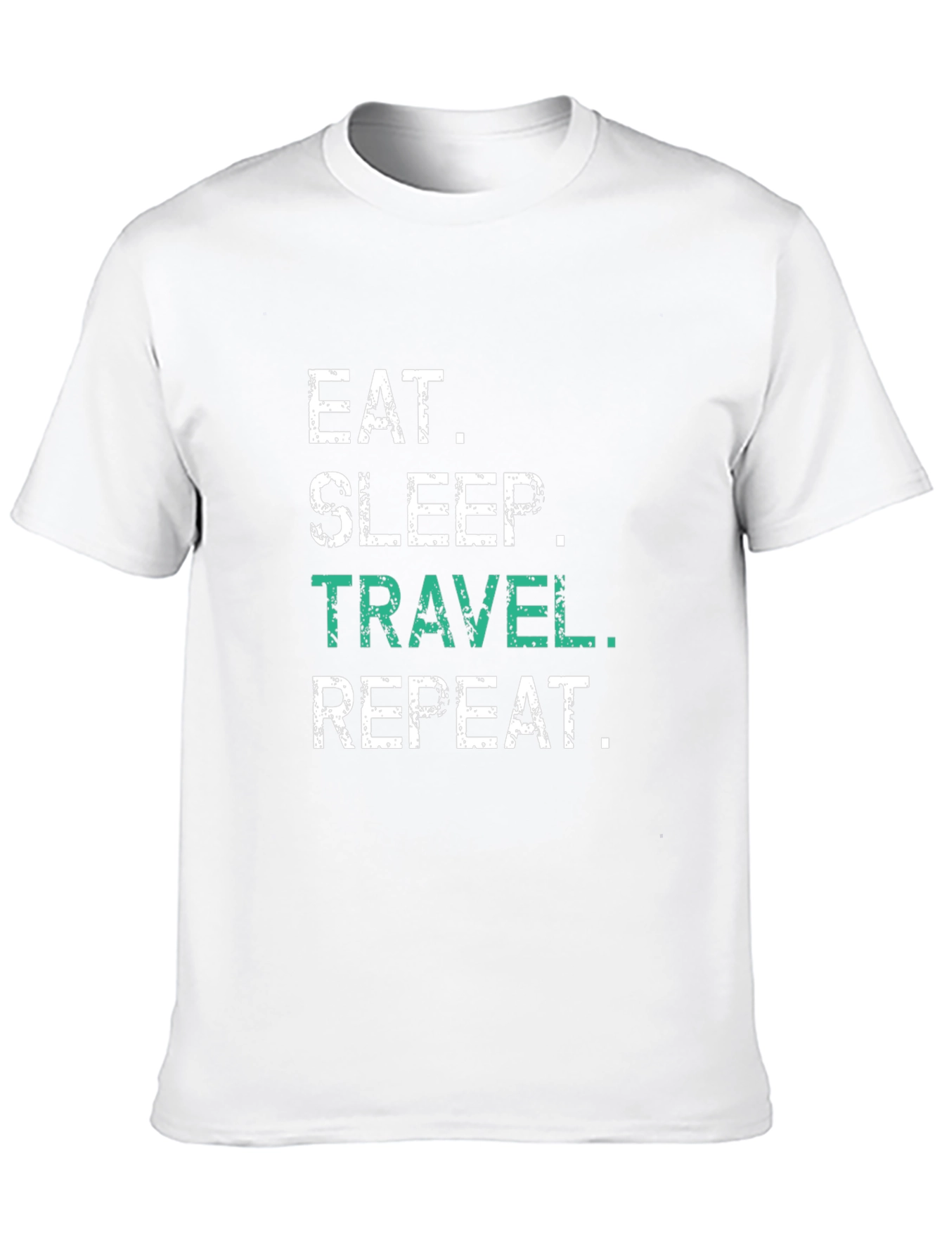 Eat Sleep Travel Repeat Black Graphic T-Shirt