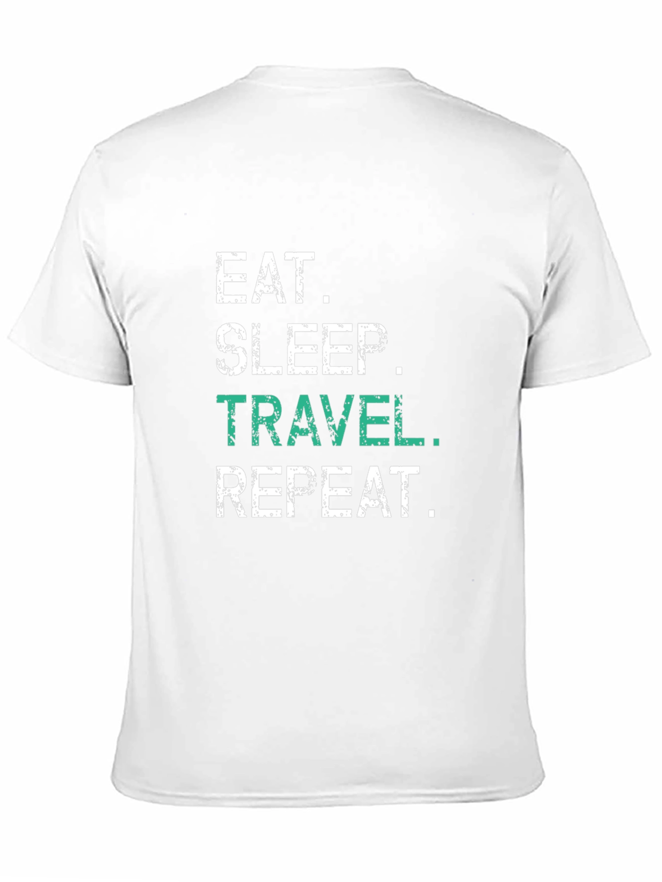 Eat Sleep Travel Repeat Black Graphic T-Shirt