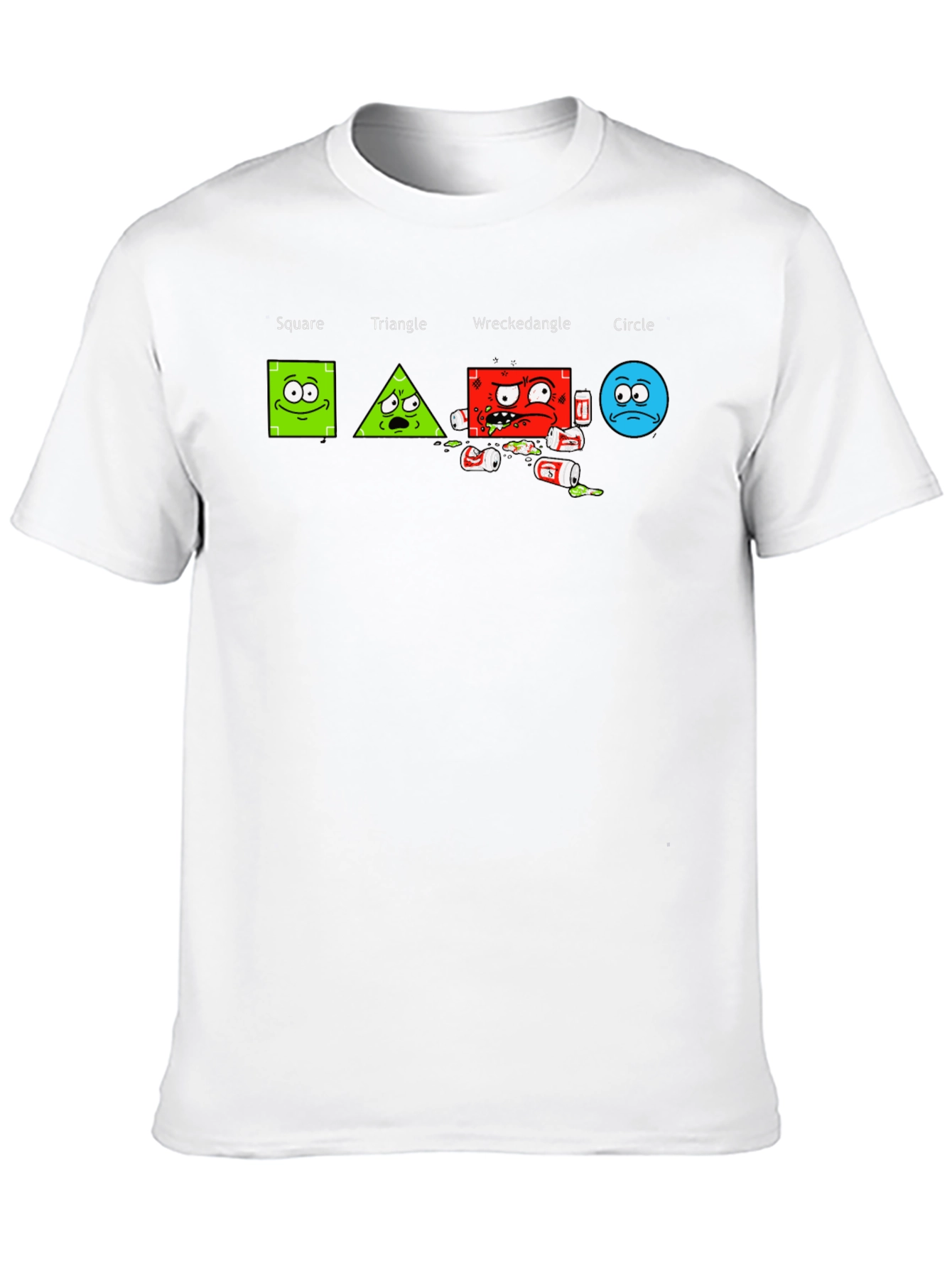 Shape Antics Graphic T-Shirt: Square Triangle Wreckedangle Circle
