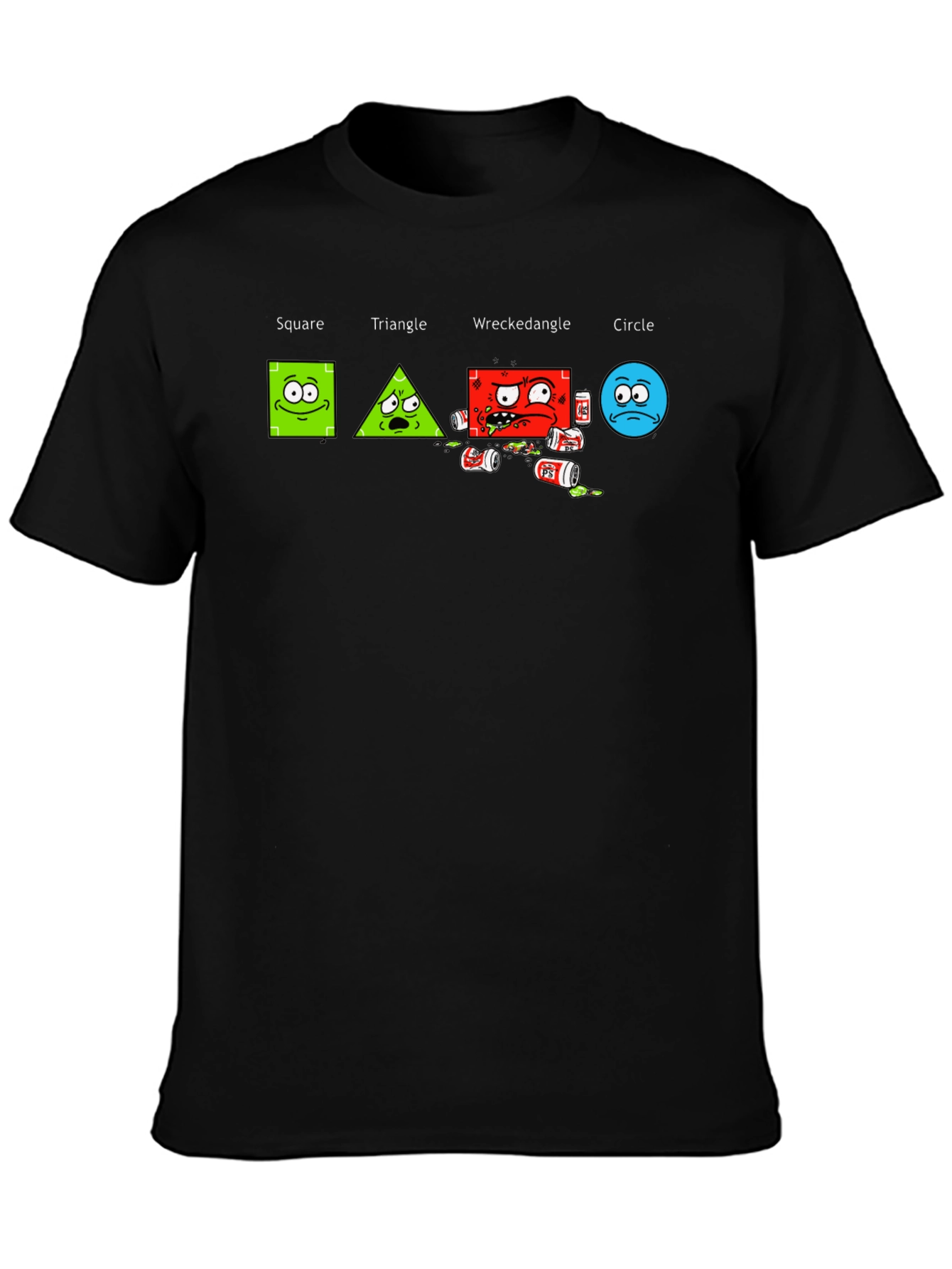 Shape Antics Graphic T-Shirt: Square Triangle Wreckedangle Circle
