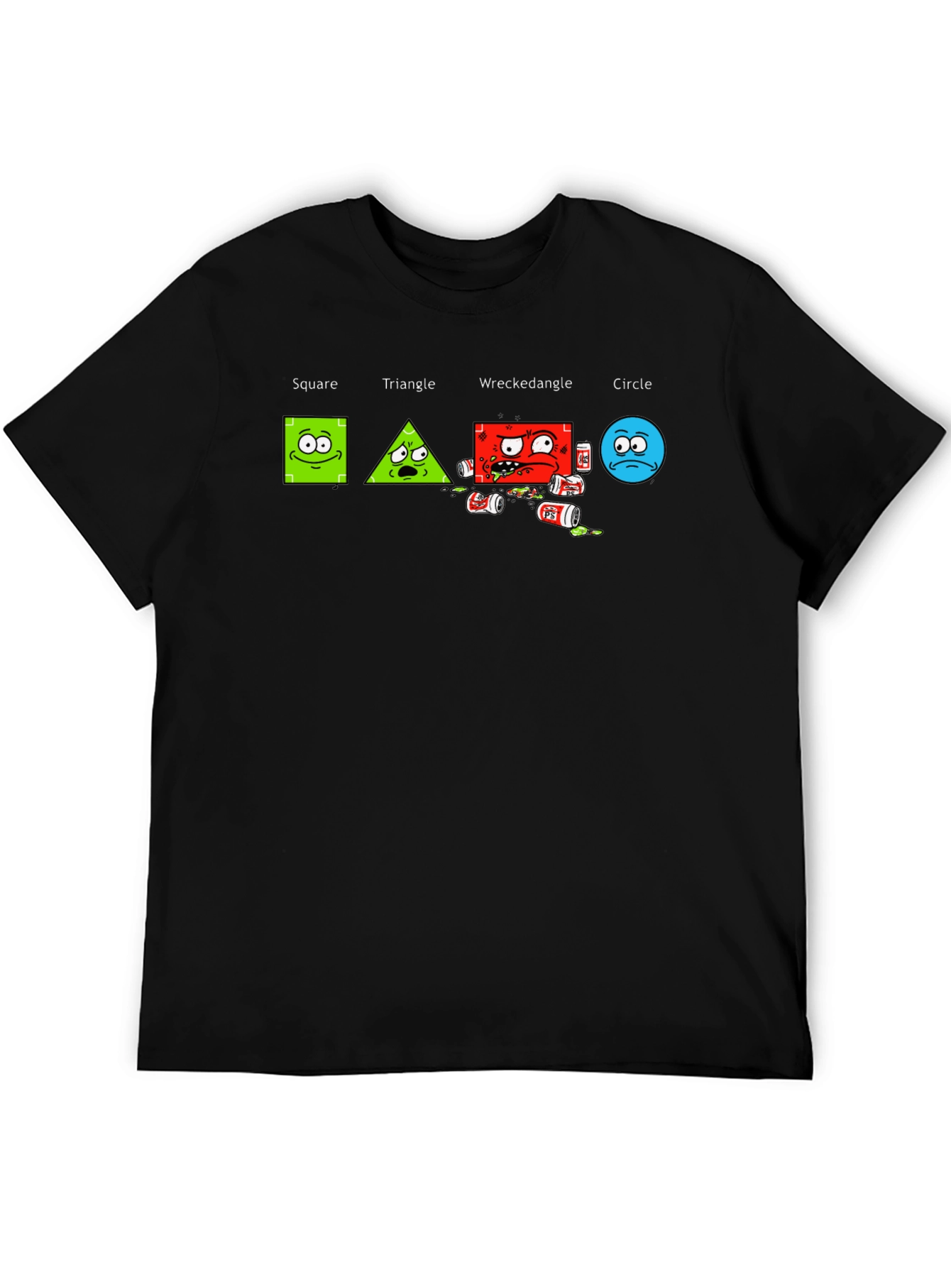 Shape Antics Graphic T-Shirt: Square Triangle Wreckedangle Circle