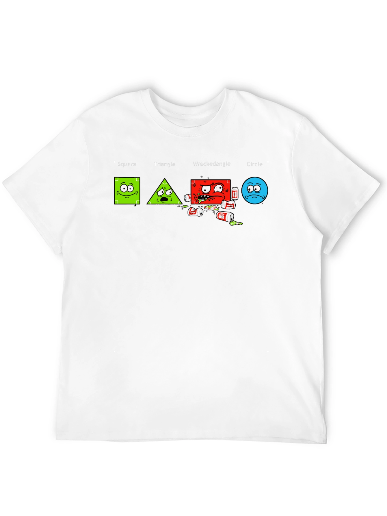 Shape Antics Graphic T-Shirt: Square Triangle Wreckedangle Circle
