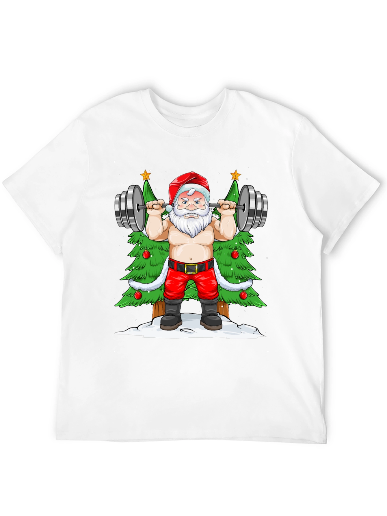 Funny Santa Claus Gym Workout Black T-Shirt