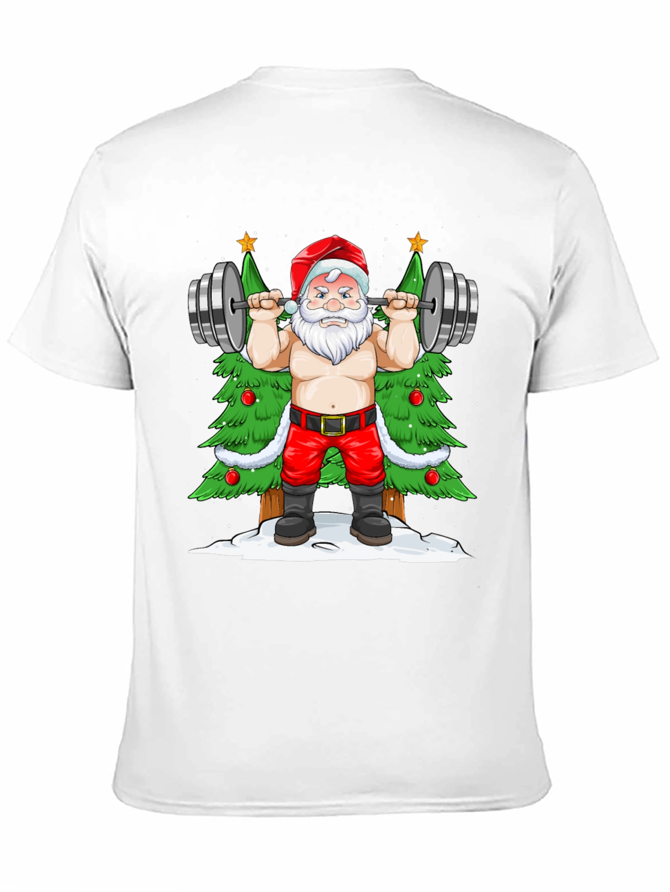 Funny Santa Claus Gym Workout Black T-Shirt