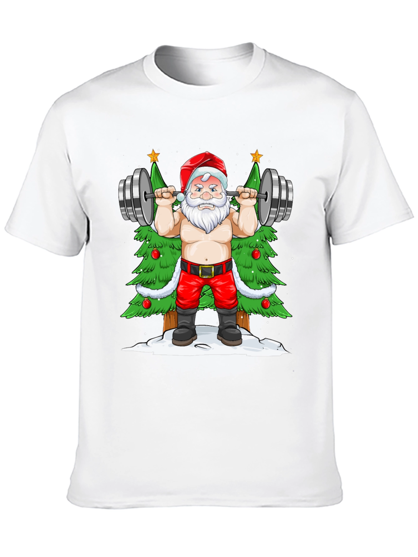 Funny Santa Claus Gym Workout Black T-Shirt