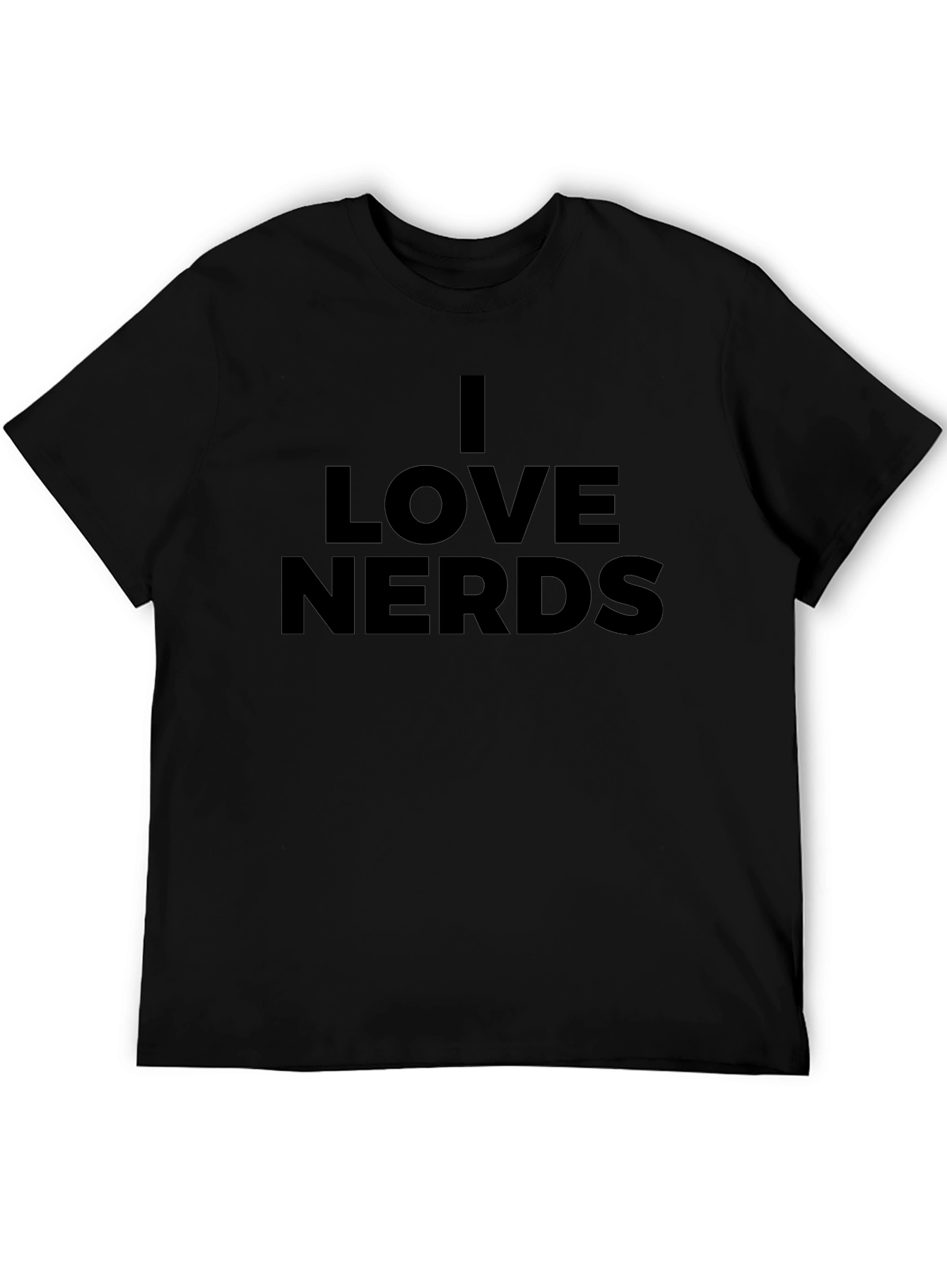 I Love Nerds Graphic T-Shirt - Black