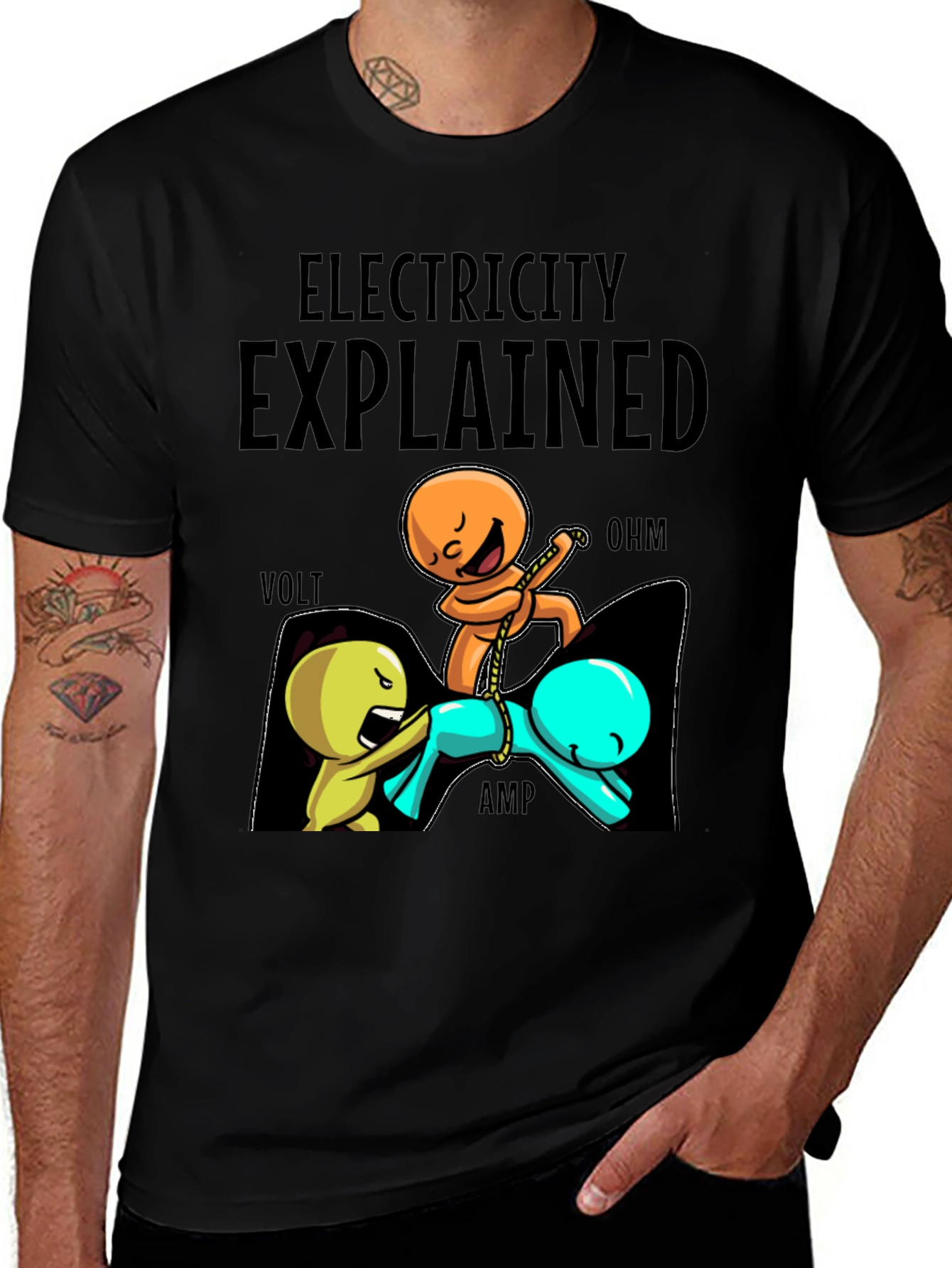 Electricity Explained Funny Graphic T-Shirt