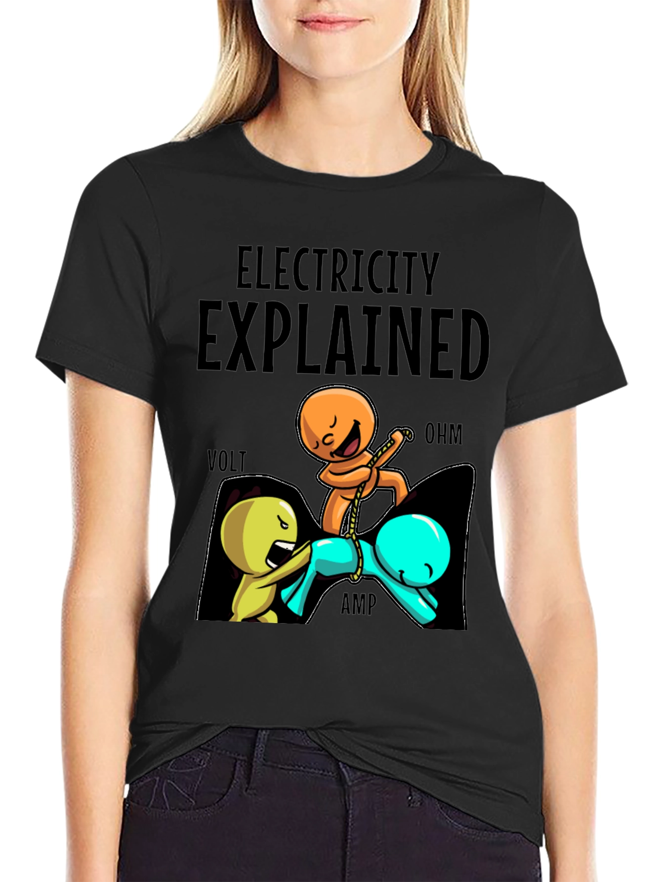 Electricity Explained Funny Graphic T-Shirt