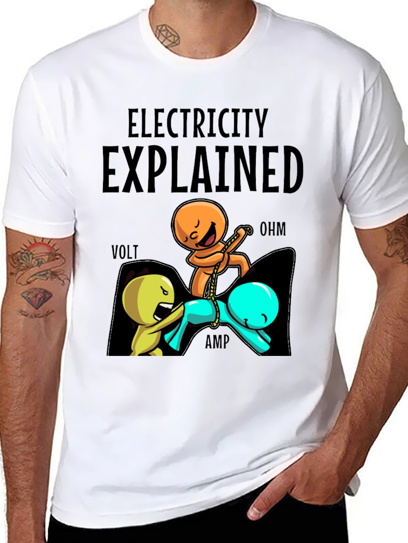Electricity Explained Funny Graphic T-Shirt