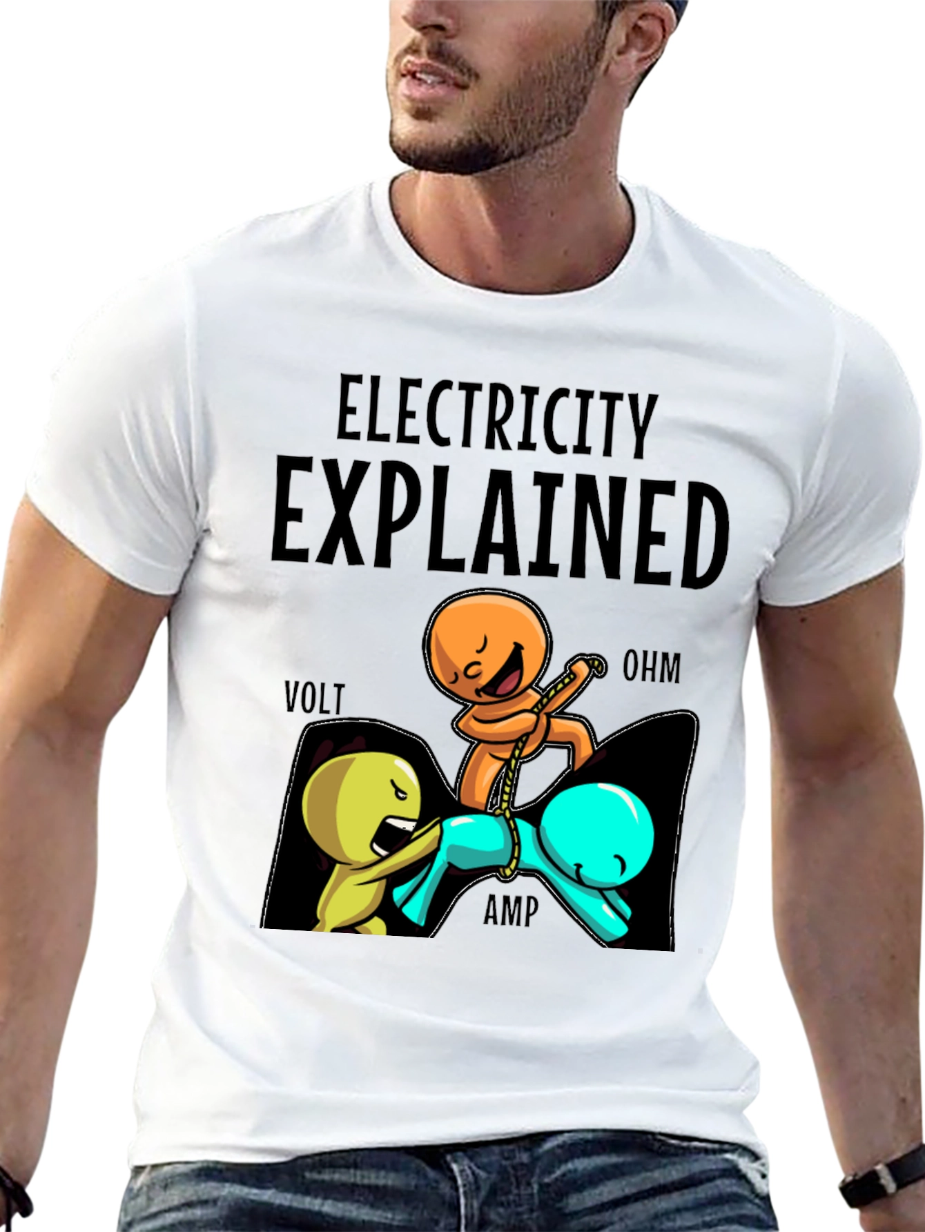 Electricity Explained Funny Graphic T-Shirt