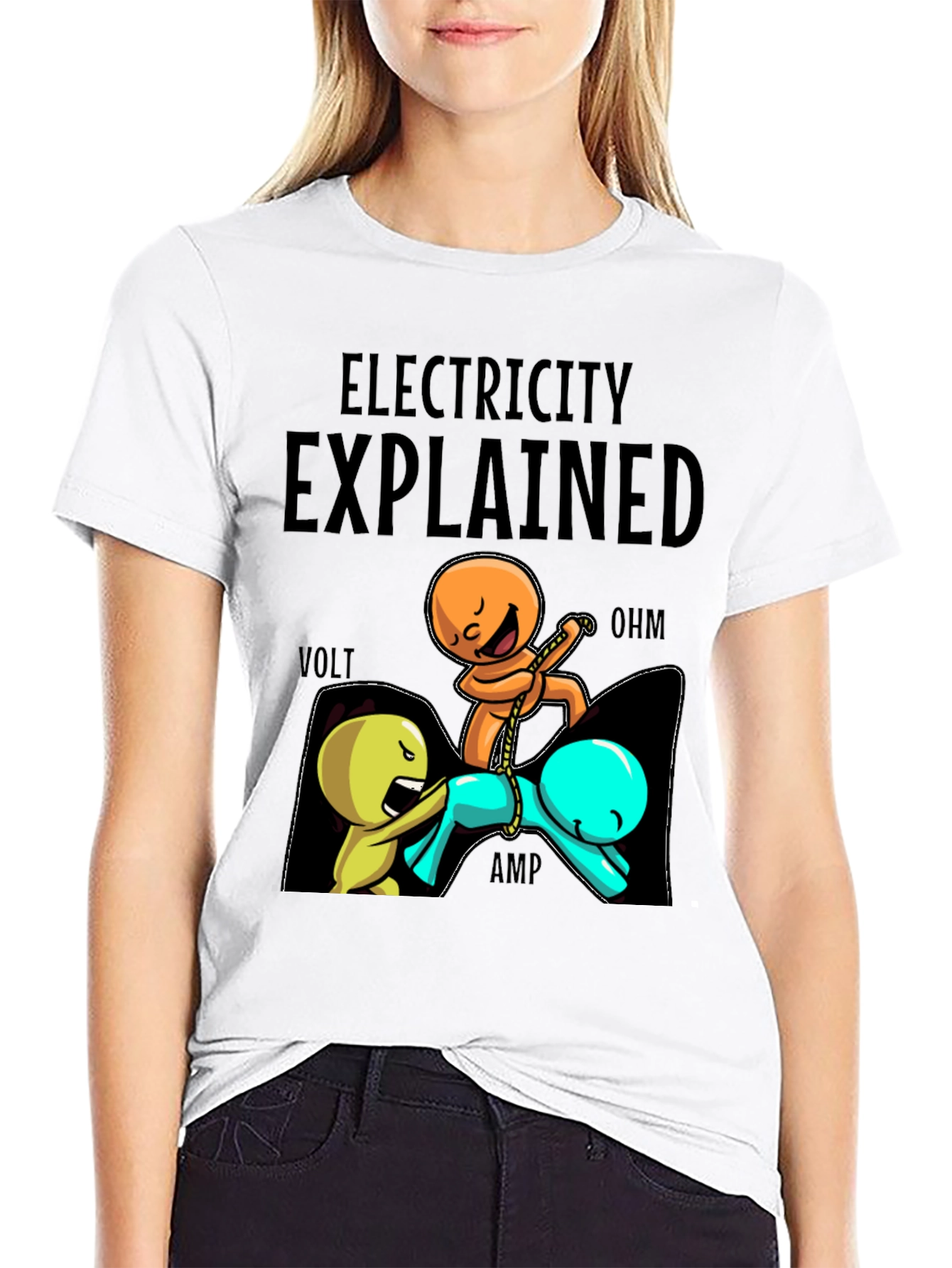 Electricity Explained Funny Graphic T-Shirt
