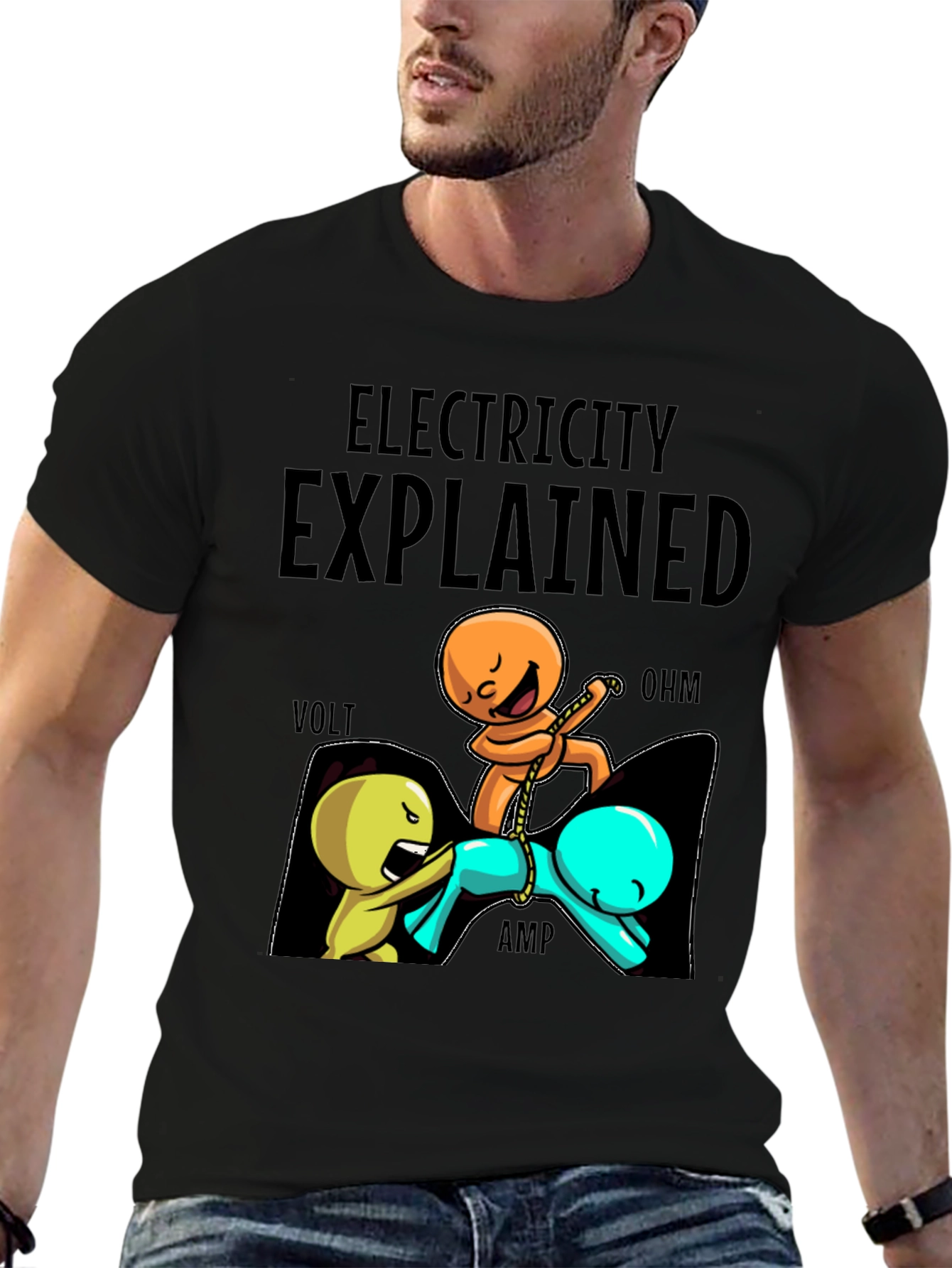 Electricity Explained Funny Graphic T-Shirt