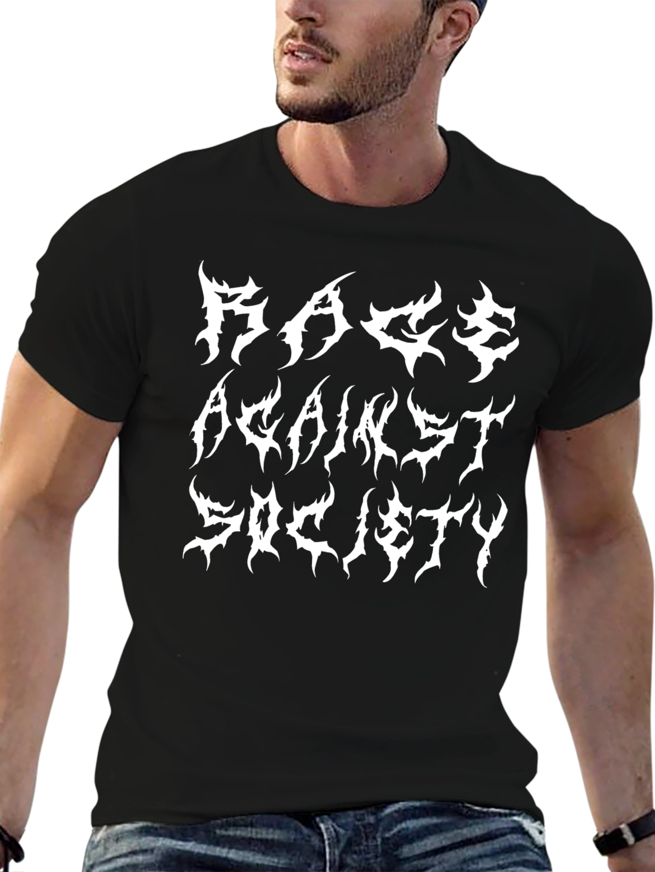Rage Against Society Black Graphic Tee