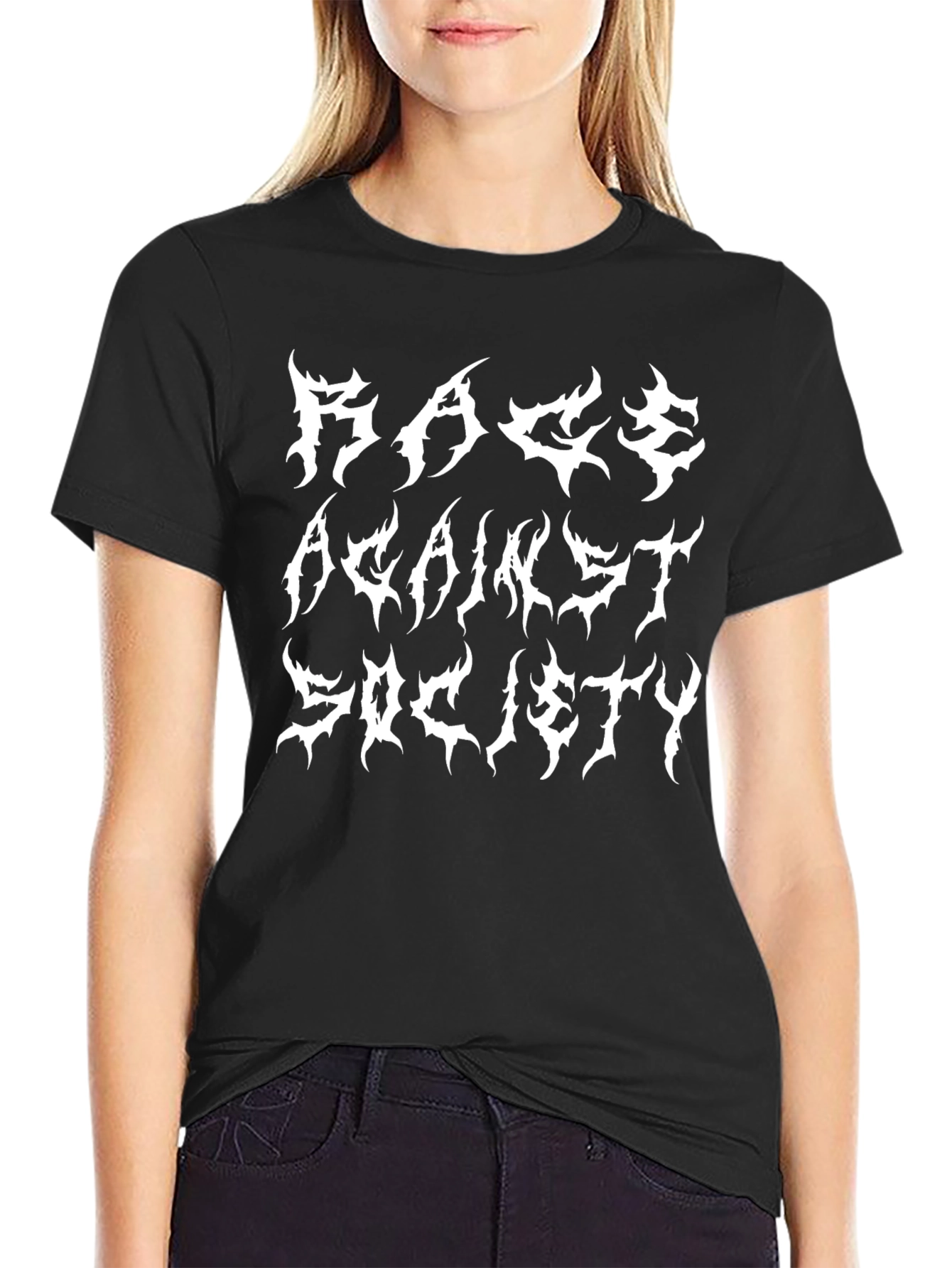 Rage Against Society Black Graphic Tee
