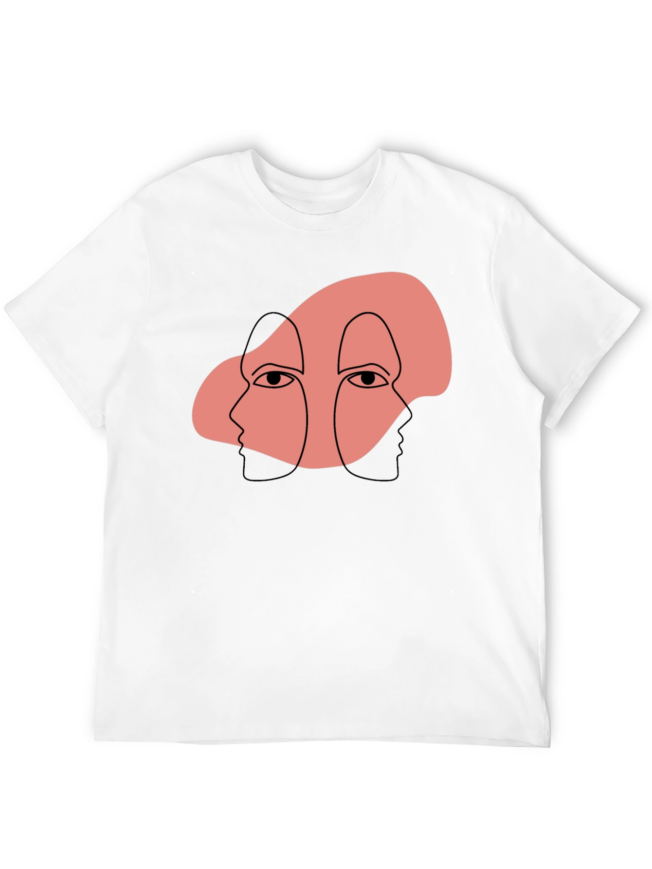 Abstract Face Graphic Print Black T-Shirt