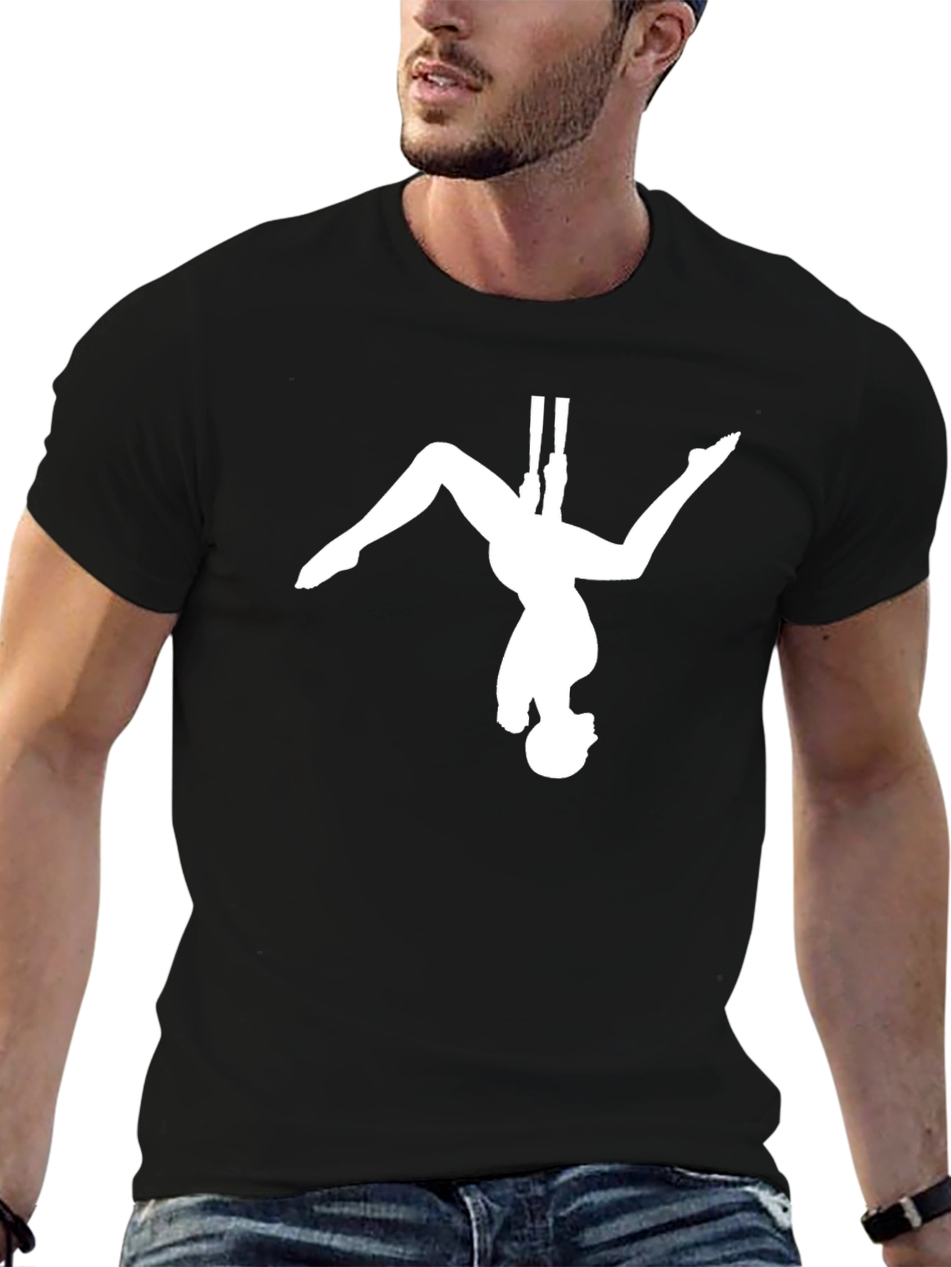 Aerial Silks Black T-Shirt - Circus Arts Tee