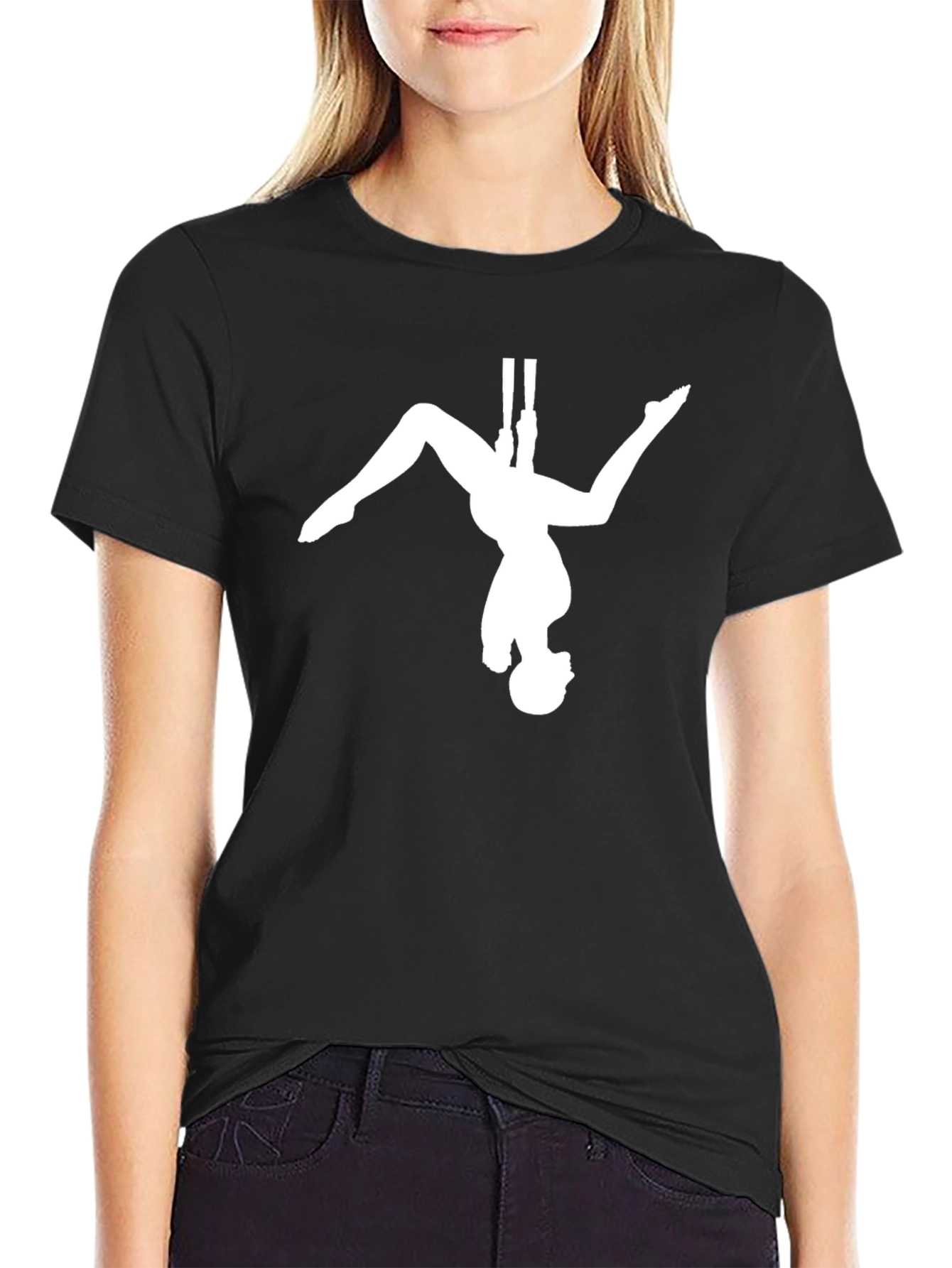 Aerial Silks Black T-Shirt - Circus Arts Tee
