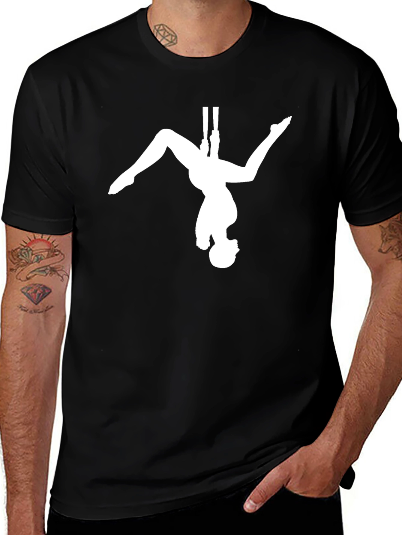 Aerial Silks Black T-Shirt - Circus Arts Tee