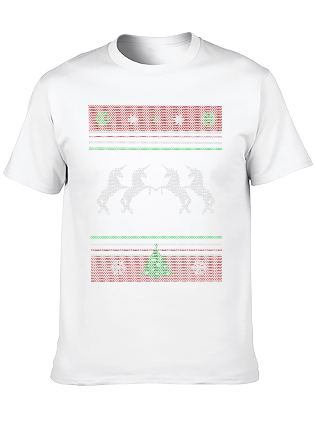 Unicorn Christmas Knit Pattern T-Shirt
