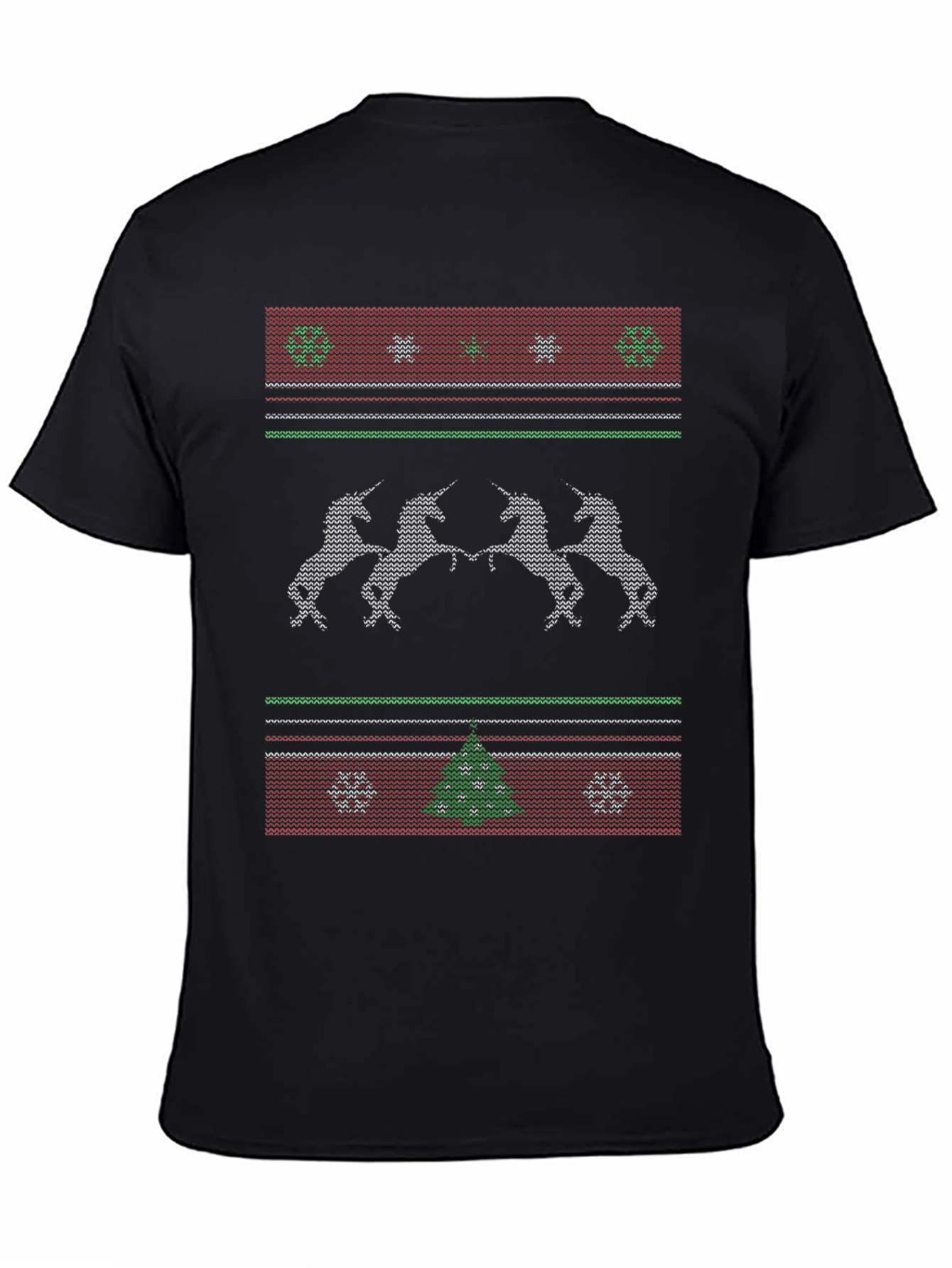 Unicorn Christmas Knit Pattern T-Shirt
