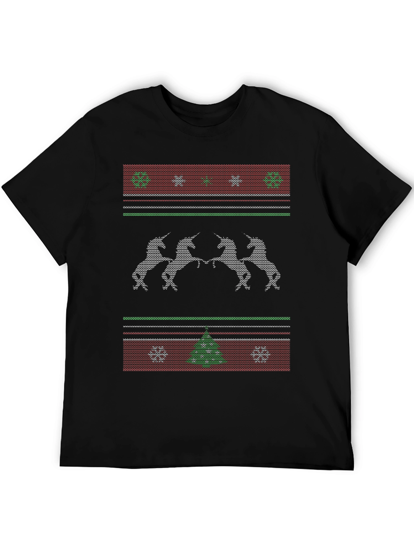 Unicorn Christmas Knit Pattern T-Shirt
