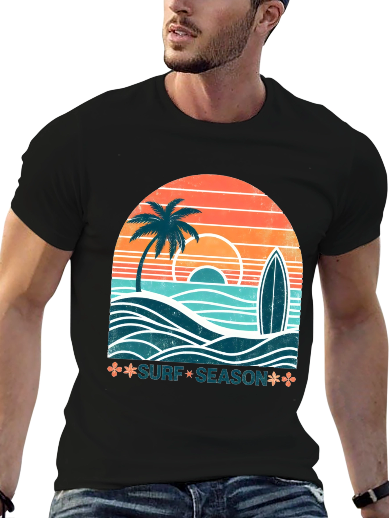 Surf Season Graphic Tee - Retro Summer Vibe