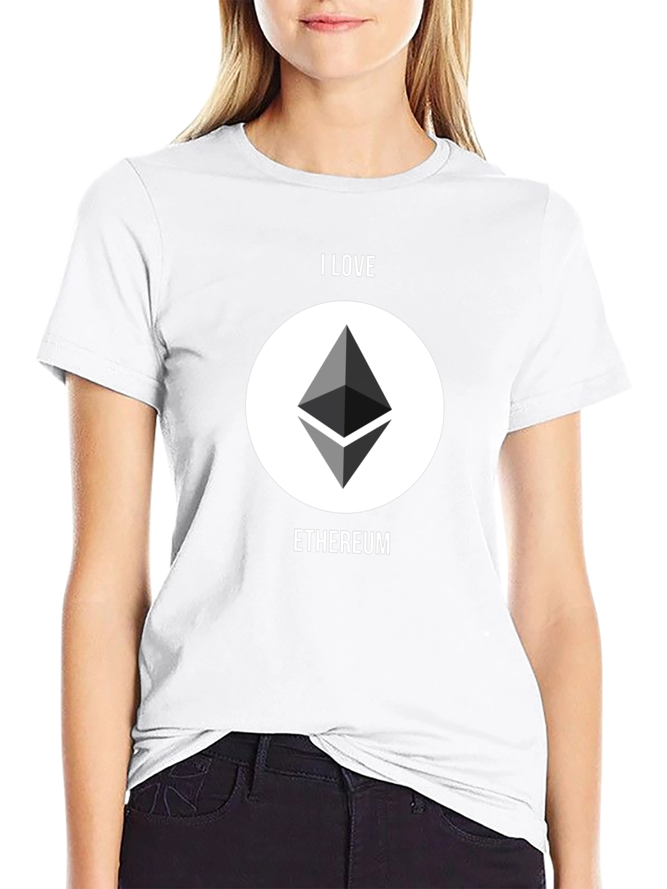 I Love Ethereum Graphic T-Shirt - Crypto Enthusiast Tee