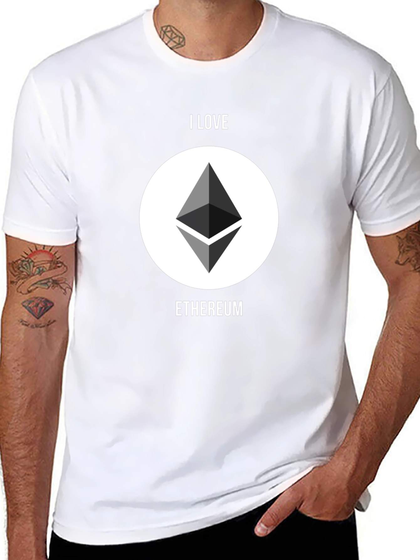 I Love Ethereum Graphic T-Shirt - Crypto Enthusiast Tee
