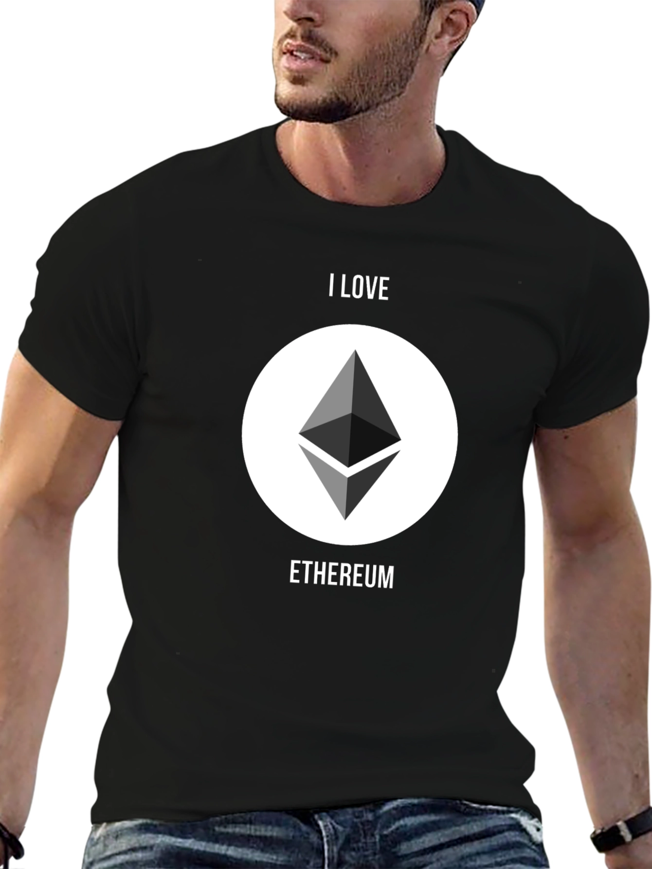 I Love Ethereum Graphic T-Shirt - Crypto Enthusiast Tee