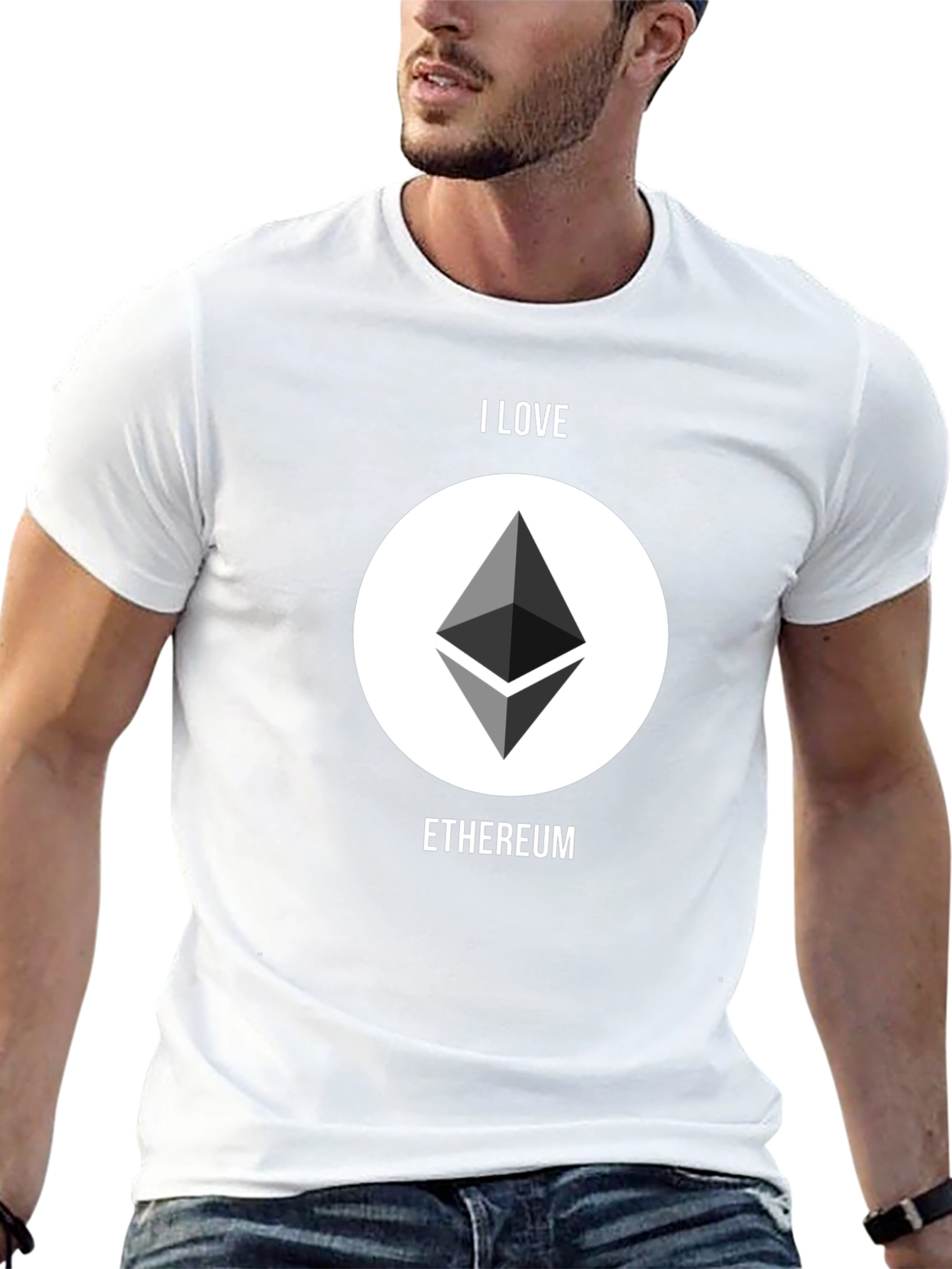 I Love Ethereum Graphic T-Shirt - Crypto Enthusiast Tee