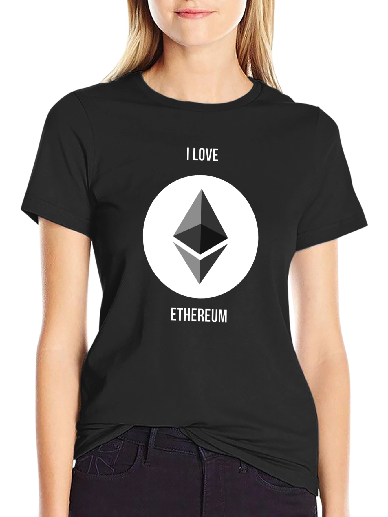 I Love Ethereum Graphic T-Shirt - Crypto Enthusiast Tee