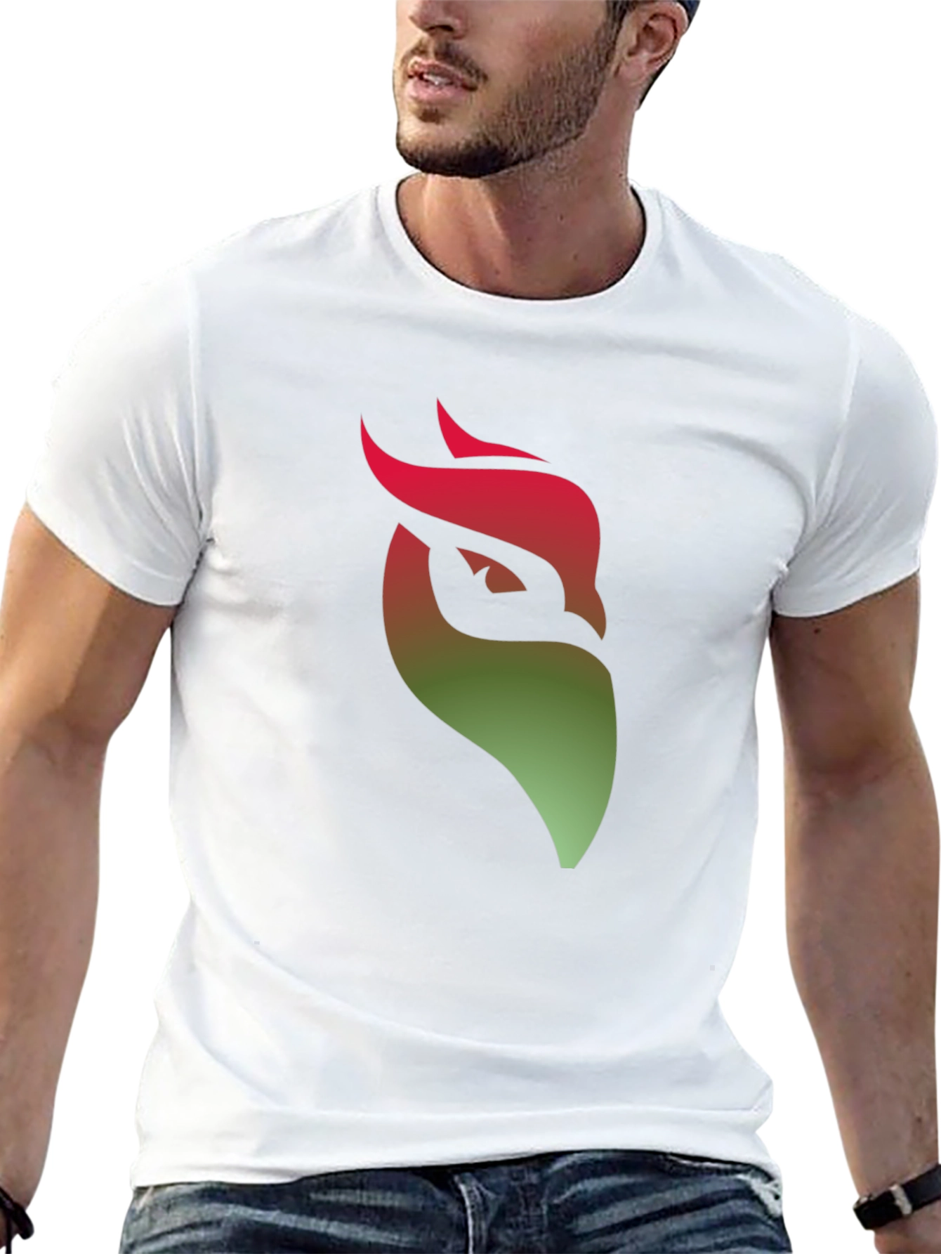 Gradient Phoenix Graphic Black T-Shirt