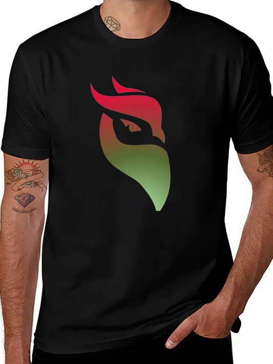 Gradient Phoenix Graphic Black T-Shirt