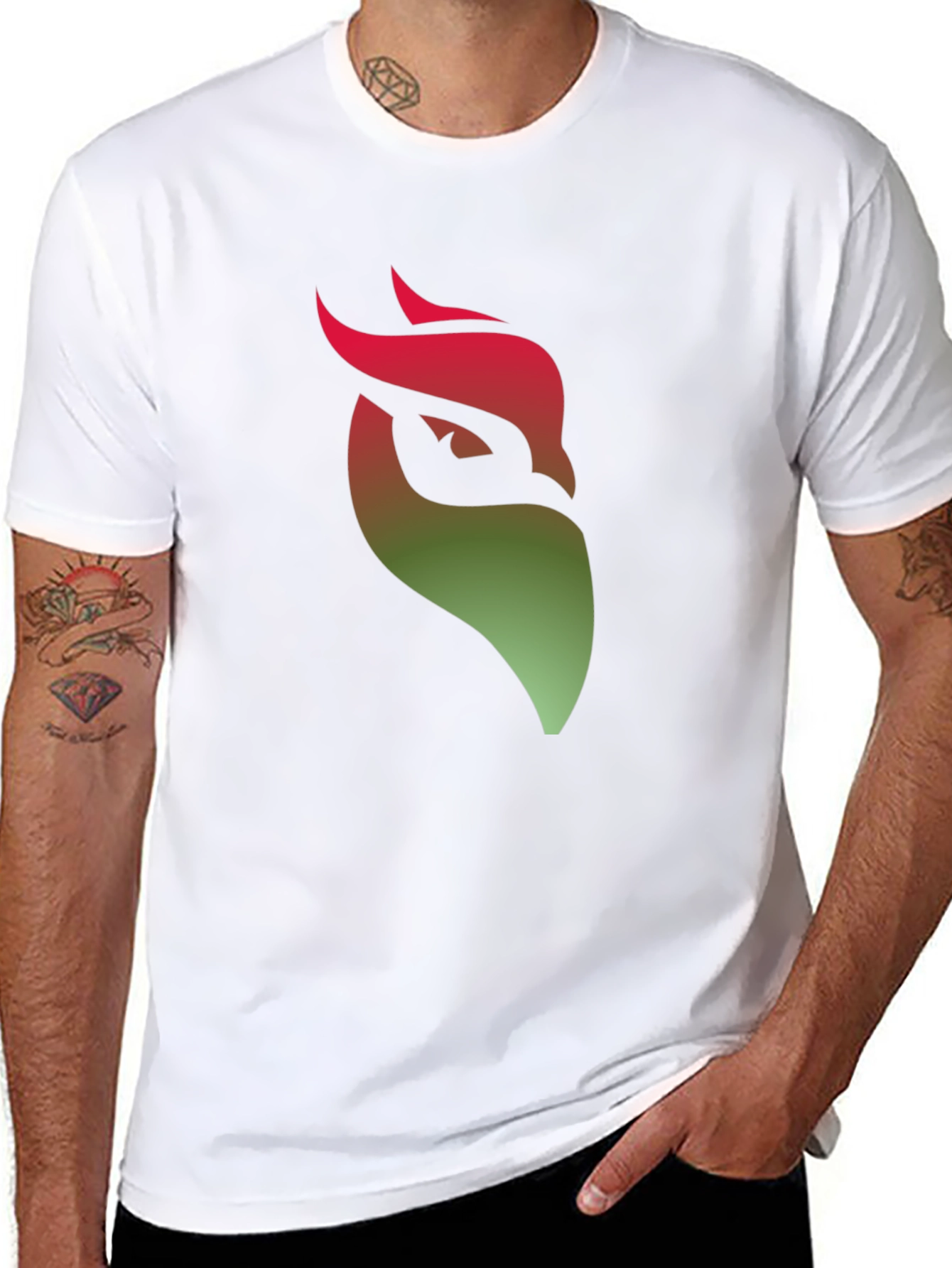 Gradient Phoenix Graphic Black T-Shirt