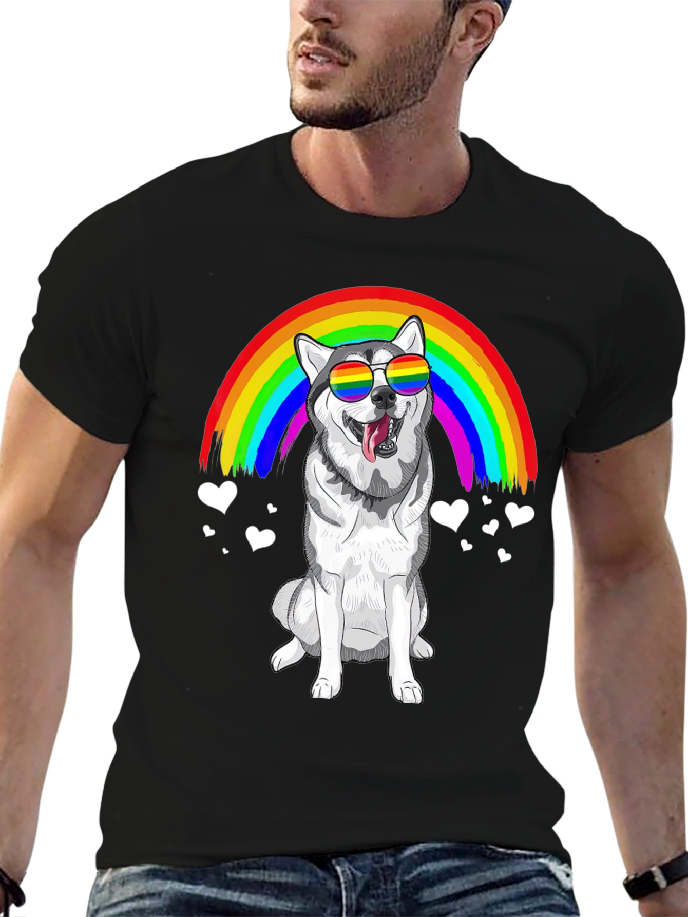 Rainbow Husky T-Shirt - Pride Pup Tee
