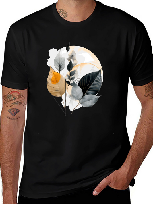 Botanical Graphic Tee - Black Cotton Blend