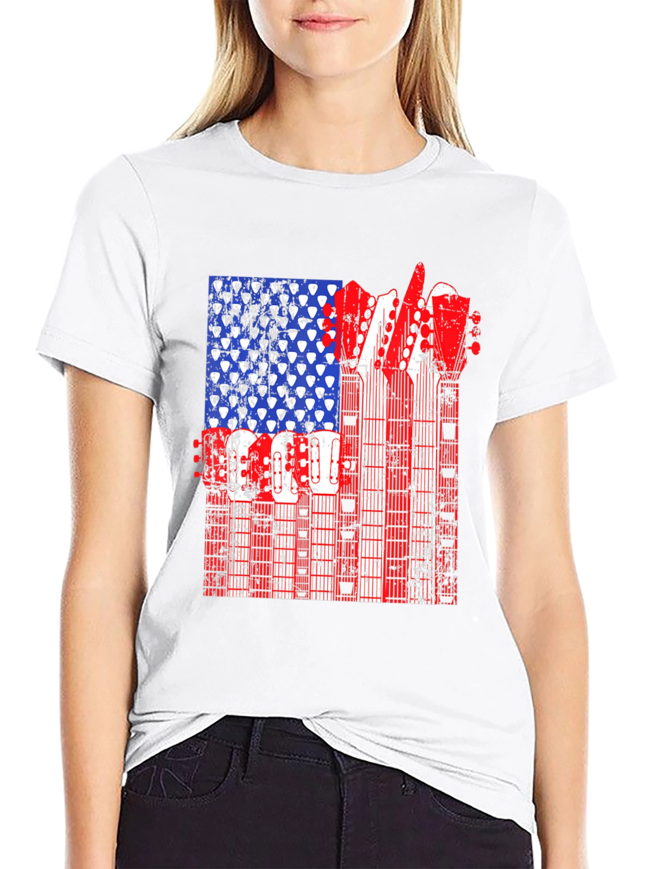American Flag Guitar T-Shirt