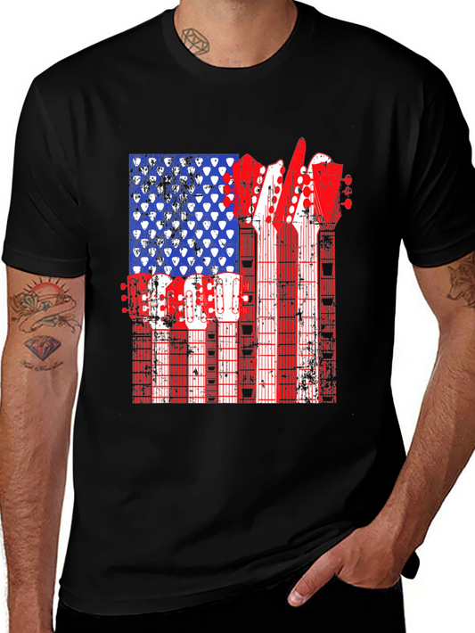 American Flag Guitar T-Shirt