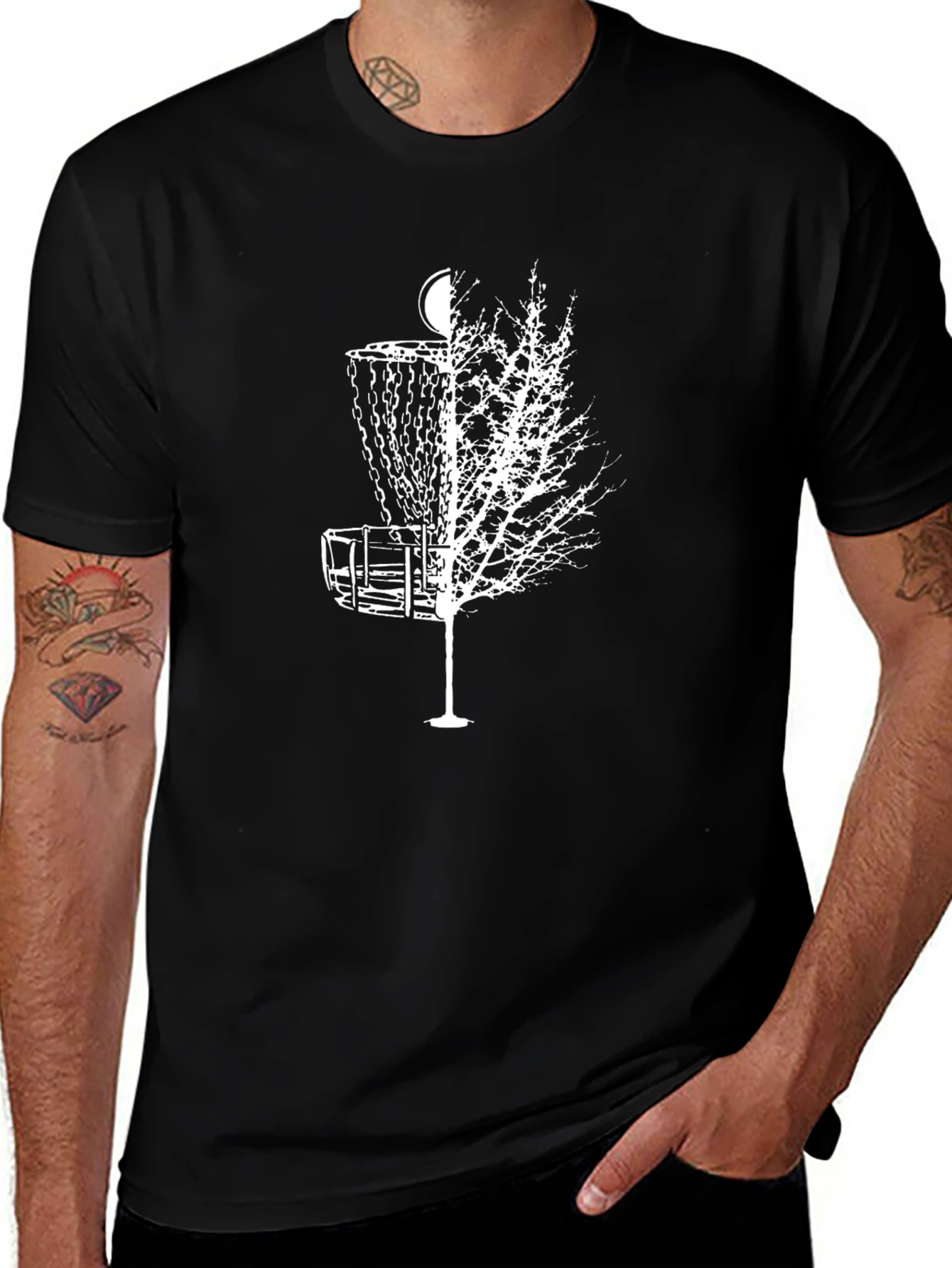 Disc Golf Tree T-Shirt - Black Graphic Tee