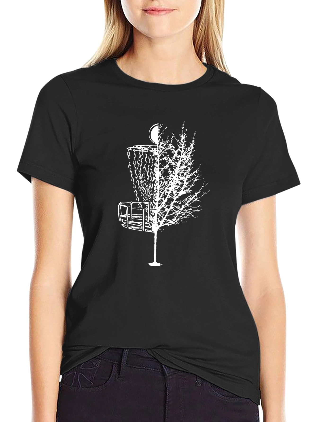 Disc Golf Tree T-Shirt - Black Graphic Tee