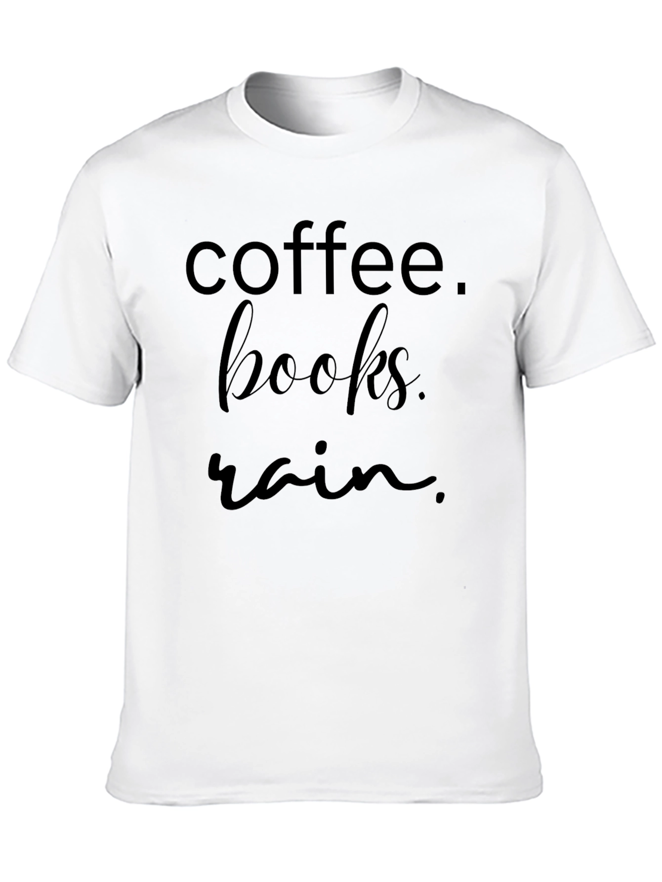 Coffee Books Rain T-Shirt