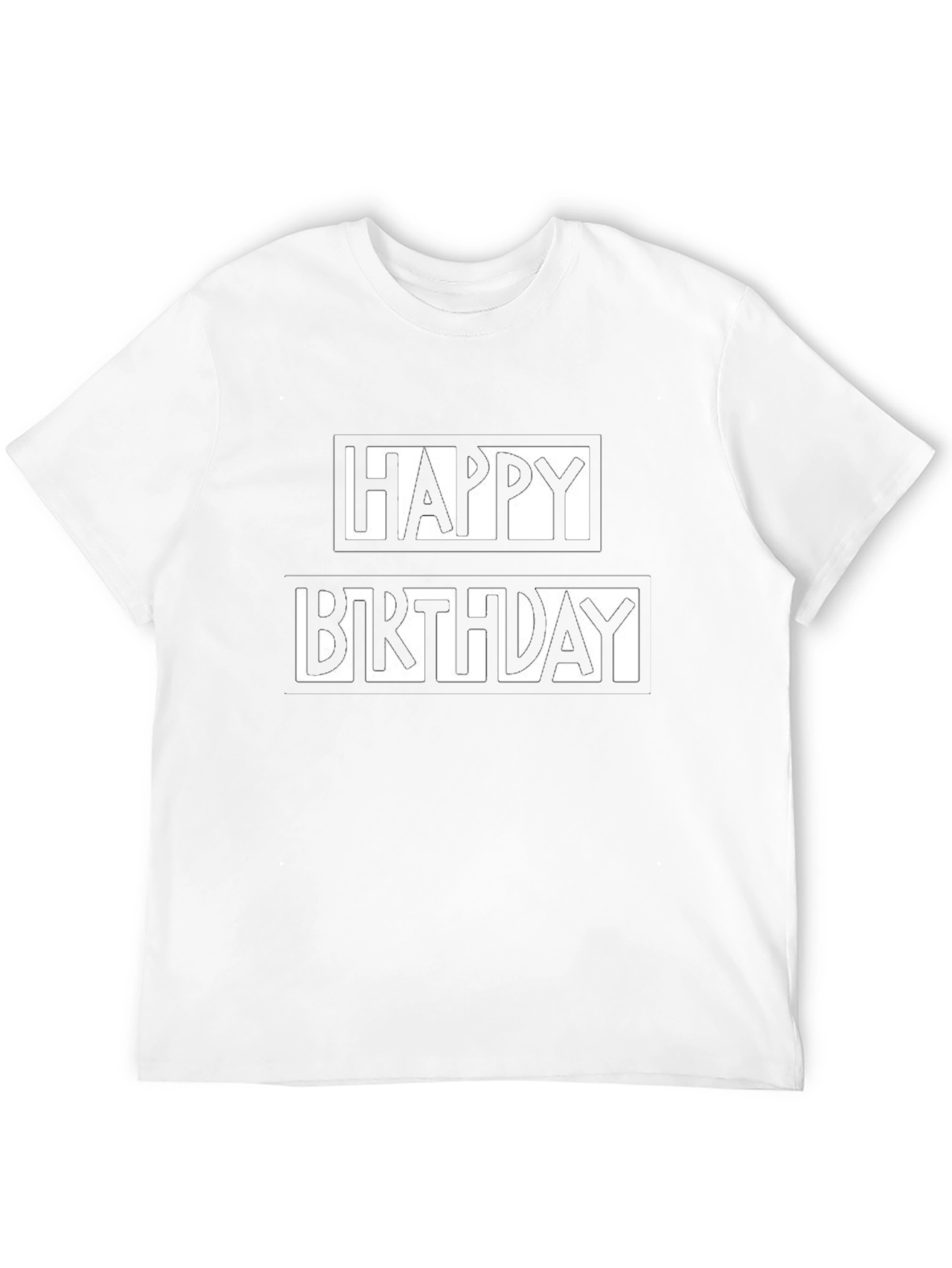 Happy Birthday Graphic Tee - Black Cotton