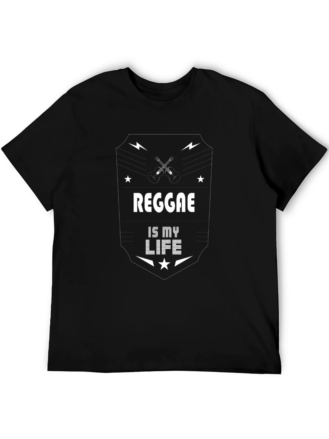 Reggae is My Life Black Graphic T-Shirt