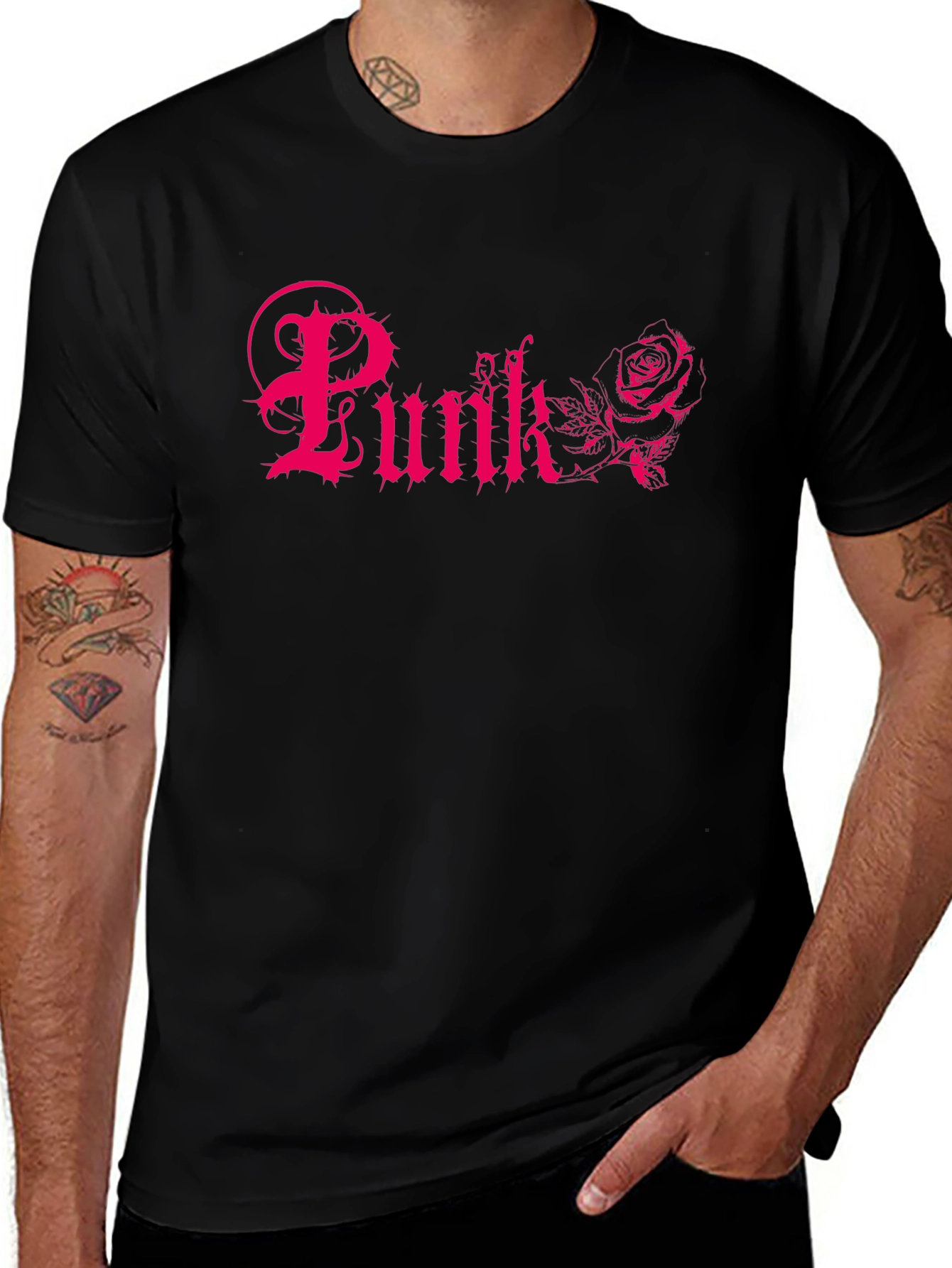 Punk Rose Graphic Tee - Black