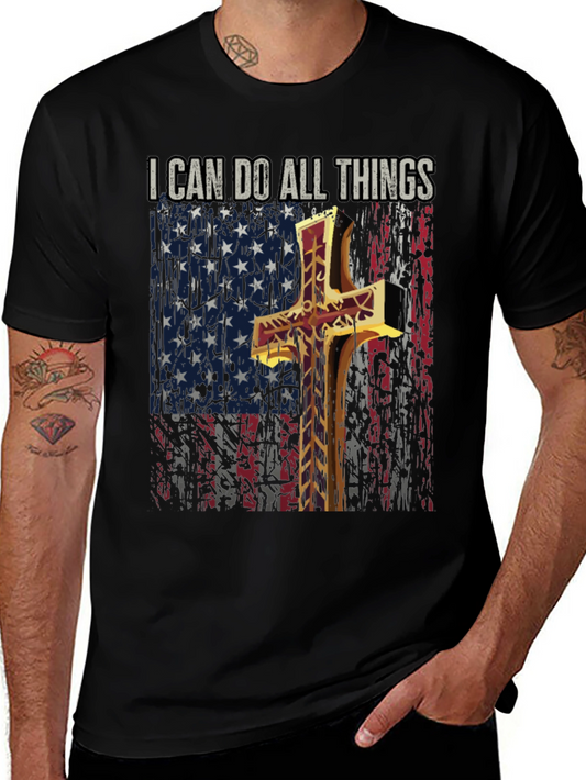 I Can Do All Things Christian USA Flag T-Shirt