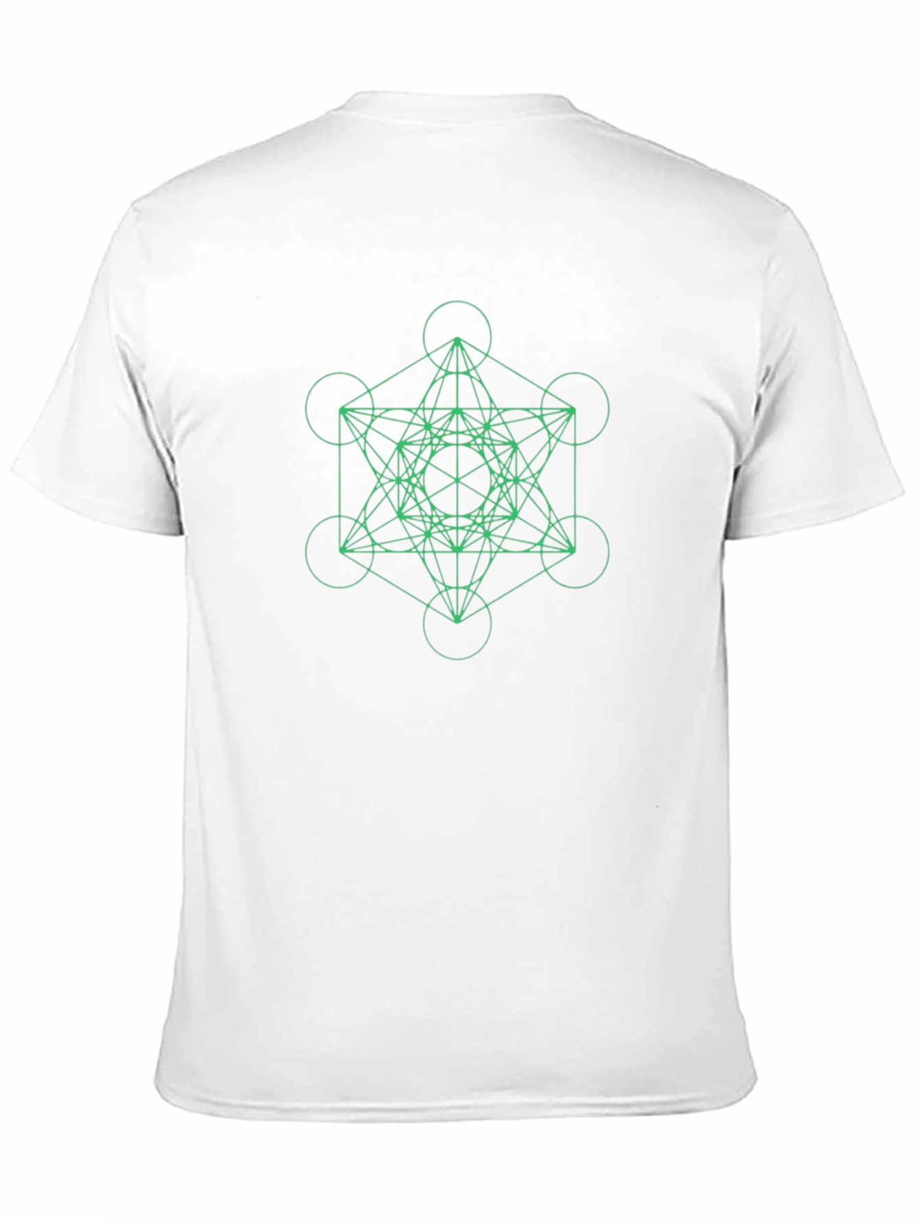 Geometric Metatrons Cube Graphic Tee - Black