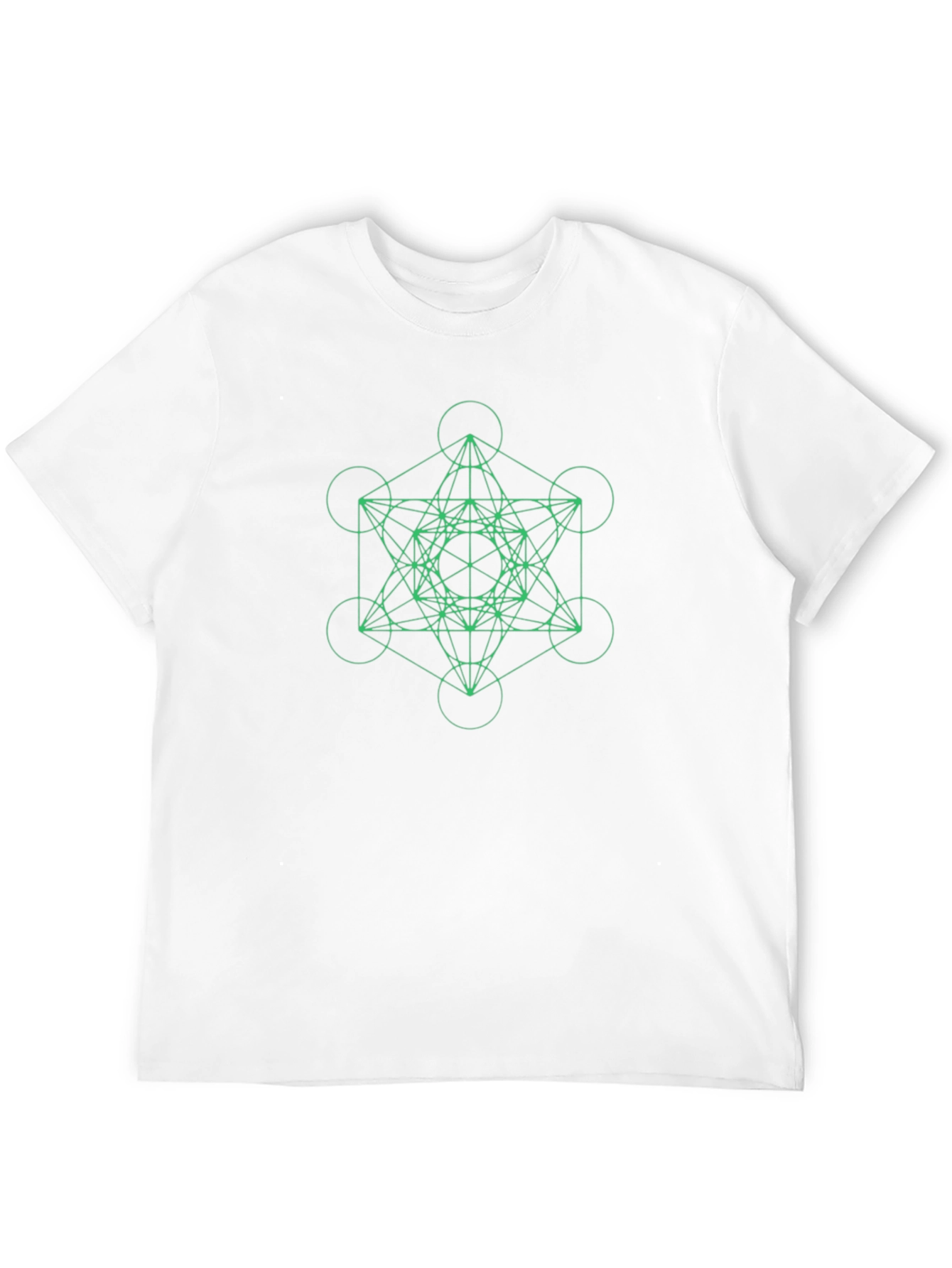 Geometric Metatrons Cube Graphic Tee - Black
